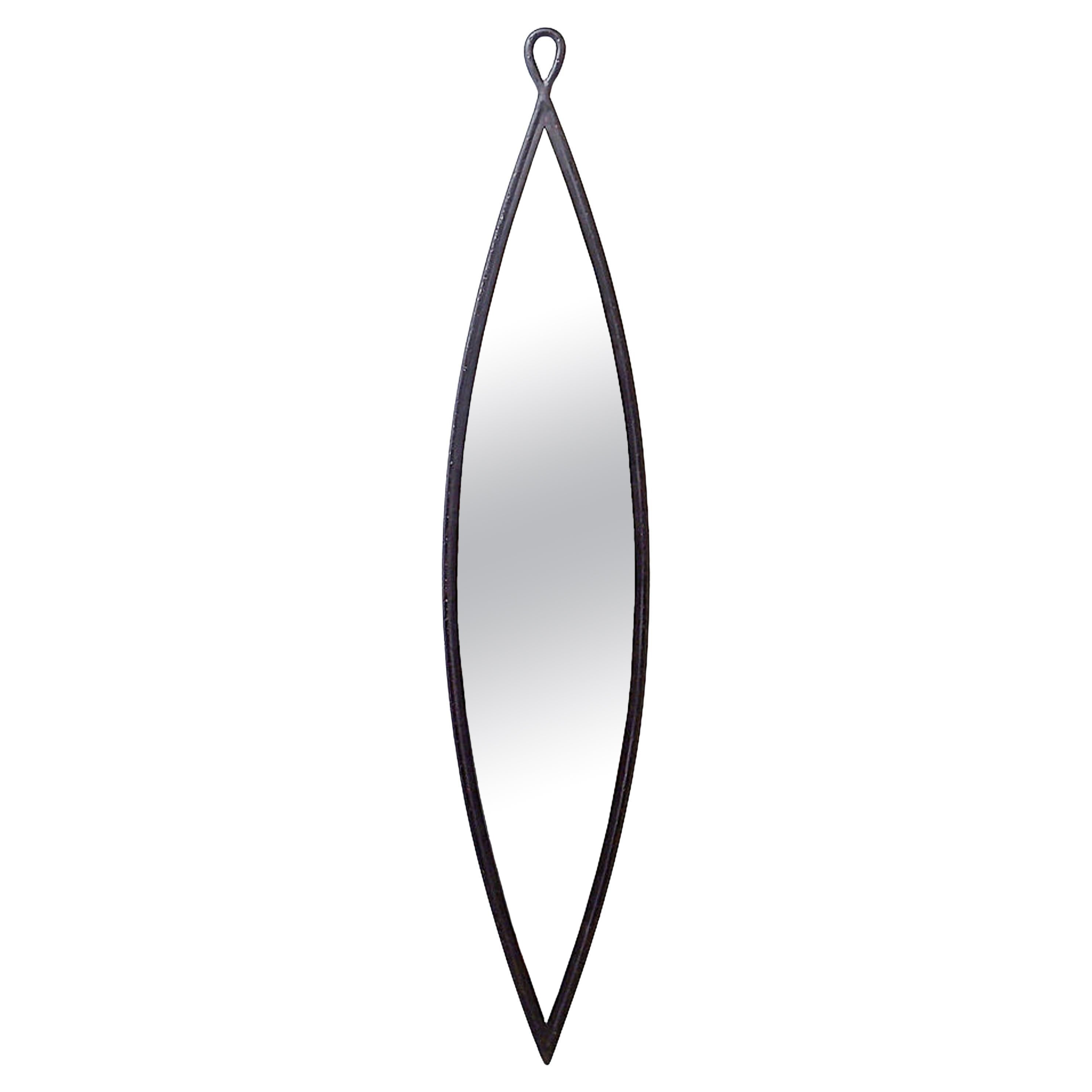 Modern Oval Mirror by Deknudt, Thin Metal Frame, 20th Century