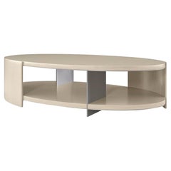 Modern Oval Two Tier Cocktail Table