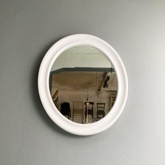 Modern Oval White Plastic Mirror by Carrara & Matta, 1980s