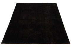 Modern Overdyed Area Rug - Deep Espresso Charcoal Wool 11 x 15