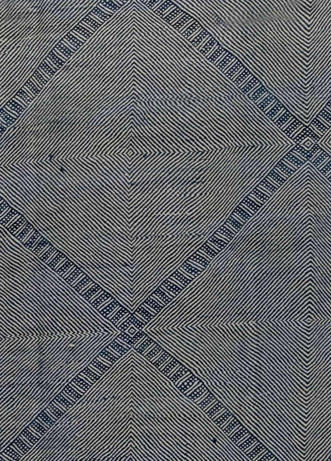 Modern oversized blue and grey deux diamond rug by Doris Leslie Blau
Size: 18'0