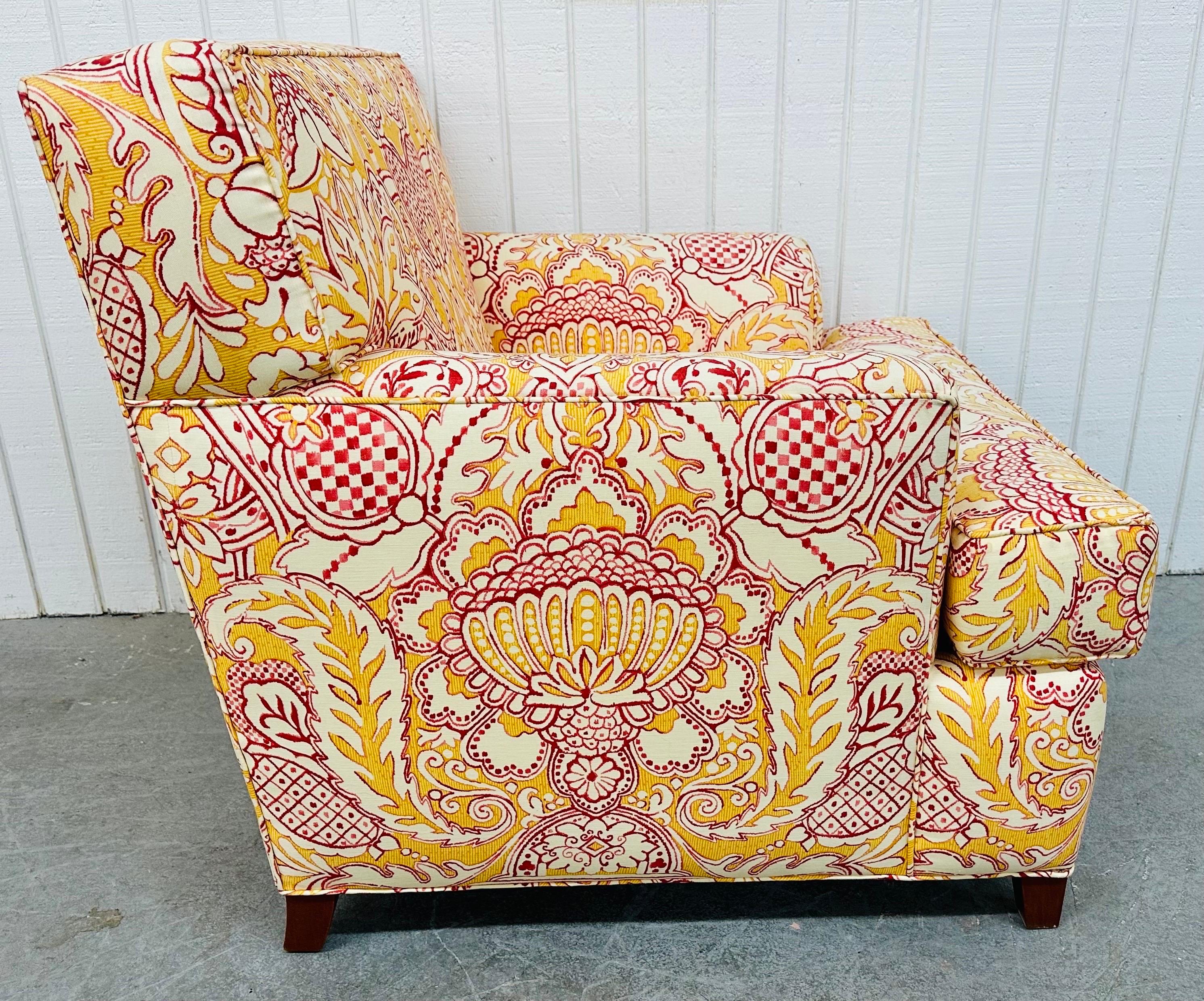 American Modern Oversized Floral Club Chairs - Set of 2