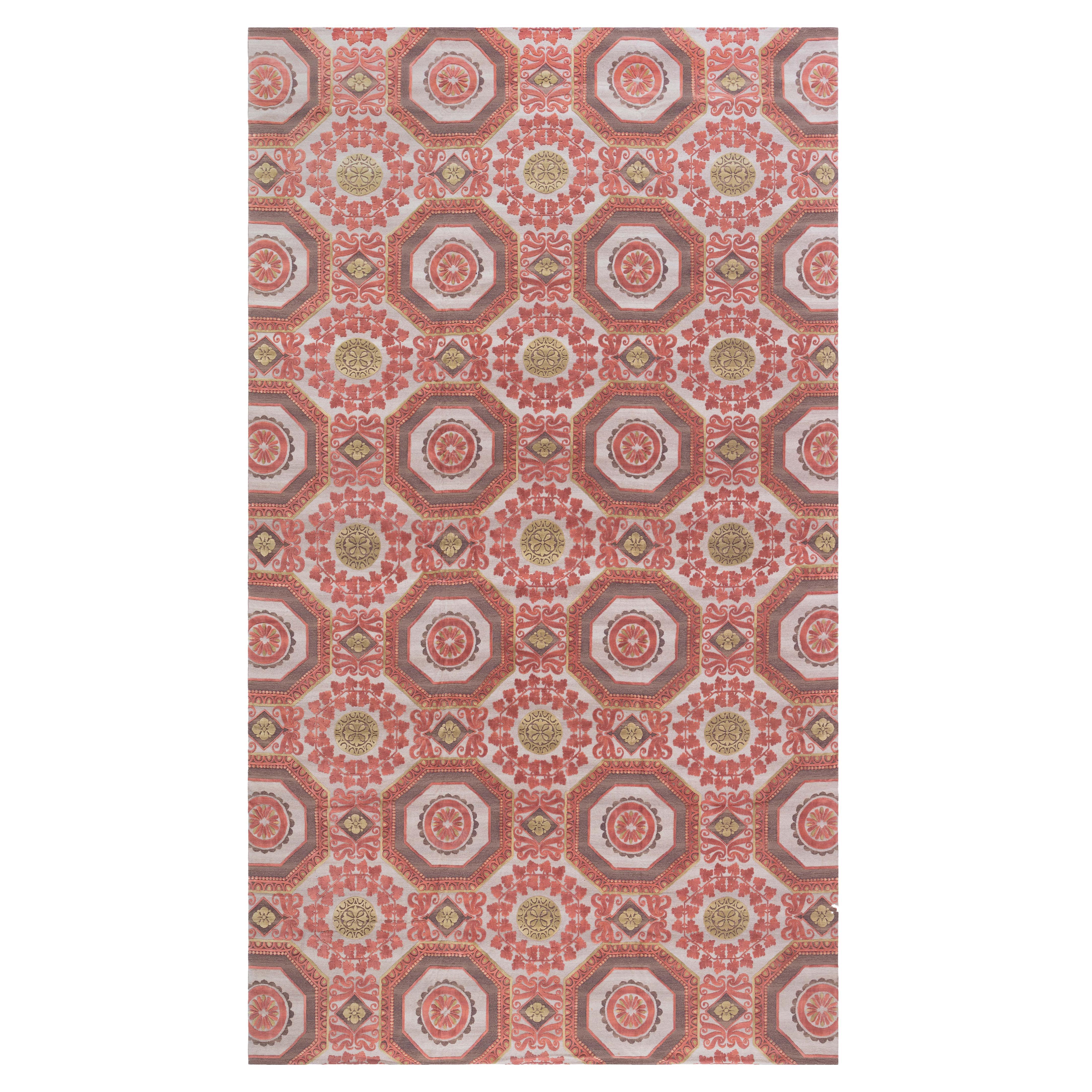 Modern Oversized “Insolite” Geometric Silk & Wool Rug by Doris Leslie Blau
