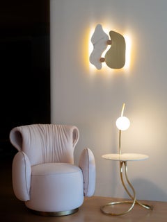 Modern Oxford Side Table Calacatta Marble Brass Handmade Portugal Greenapple