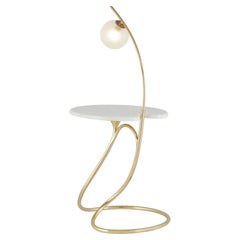 Moderner Oxford-Beistelltisch Calacatta-Marmor Messing Handgefertigte Portugal Greenapple