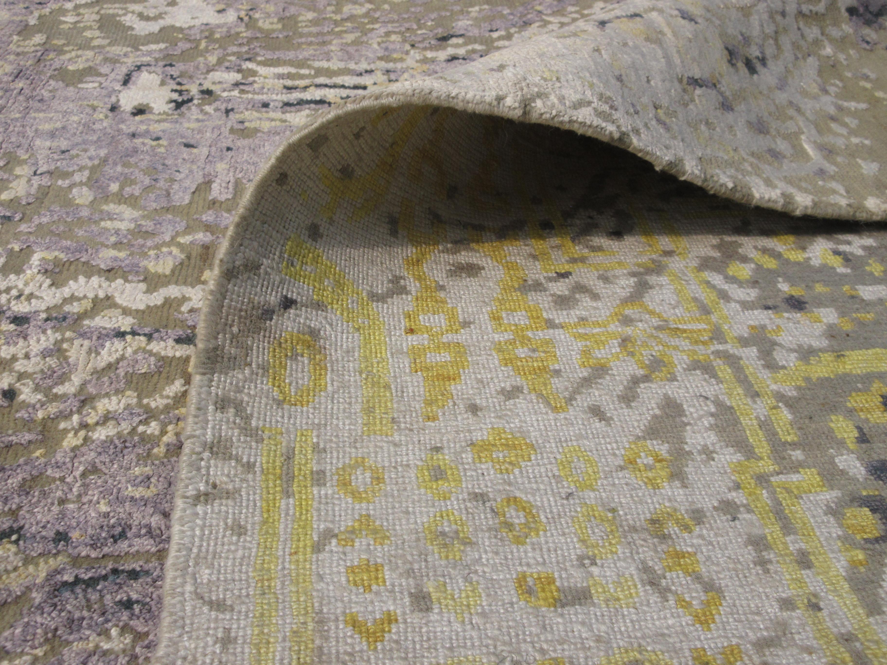 Modern Oxidized Nepali Wool & Silk In New Condition For Sale In Laguna Hills, CA