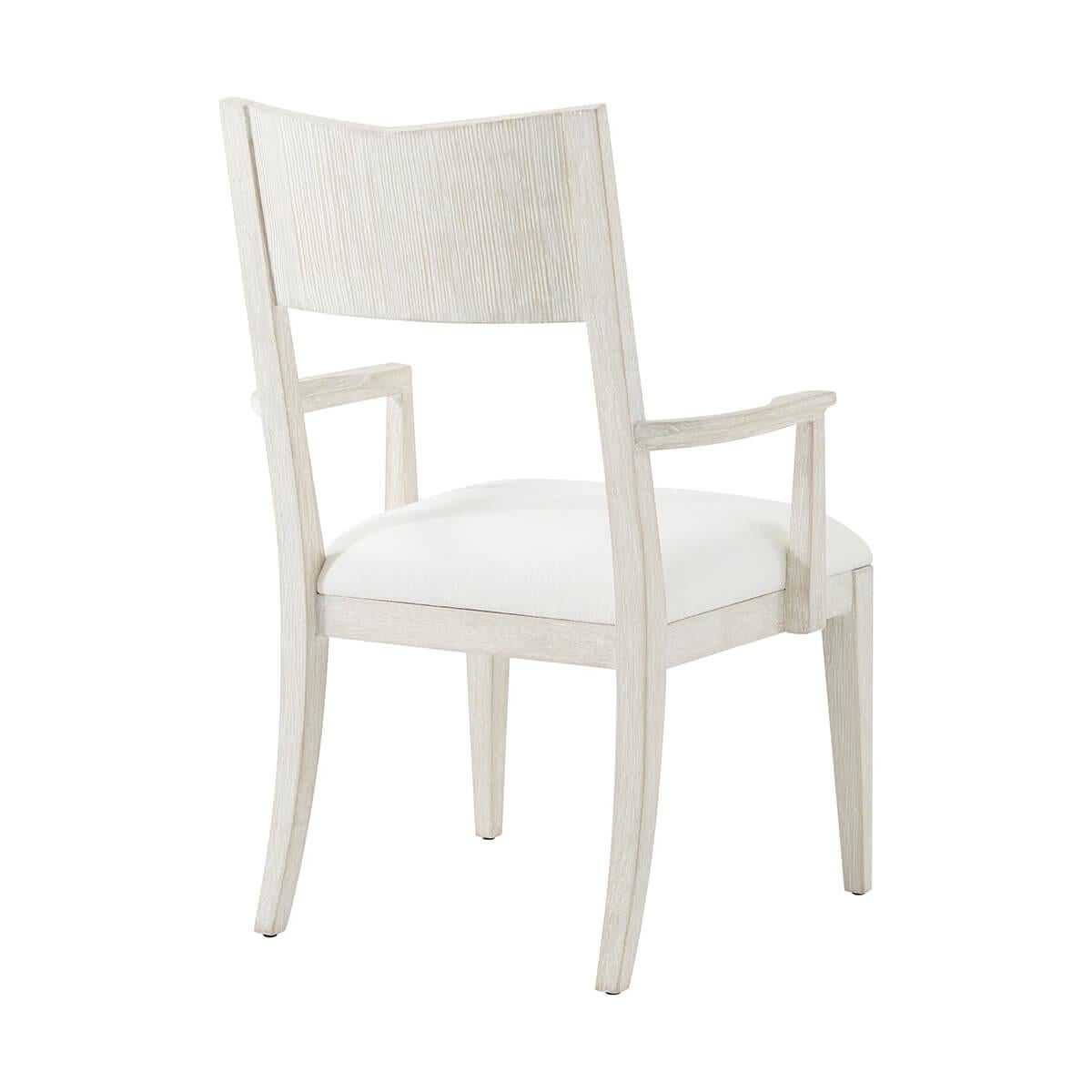Designed with a beveled back, incredibly comfortable seat crafted from wire-brushed cerused pine in our Sea Salt finish.

Dimensions: 24.75