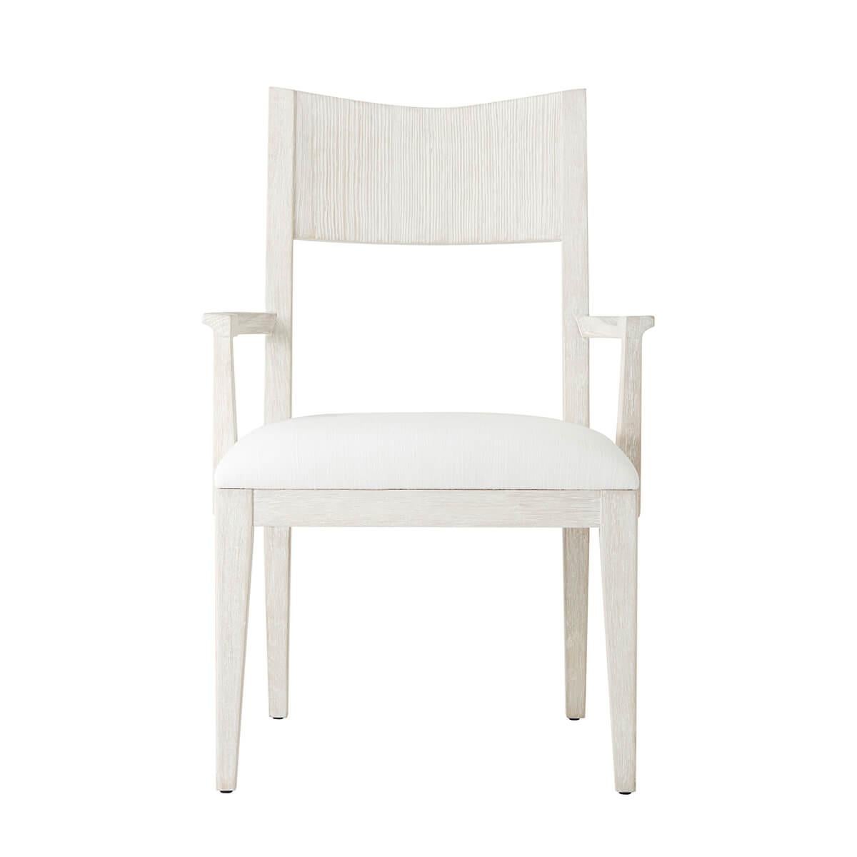 Contemporary Modern Painted Dining Arm Chair For Sale
