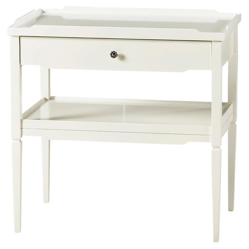 Modern Painted Side Table, White For Sale