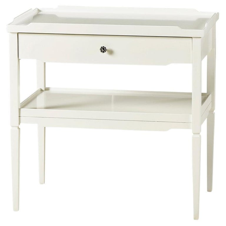 Modern Painted Side Table, White For Sale at 1stDibs