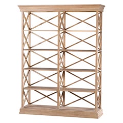 Modern Painted "X" Form Bookcase Display Cabinet Open Shelves