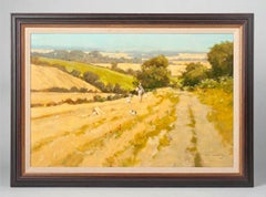 Modern Painting of an English Meadow Landscape, John Haskins, Late 20th Century