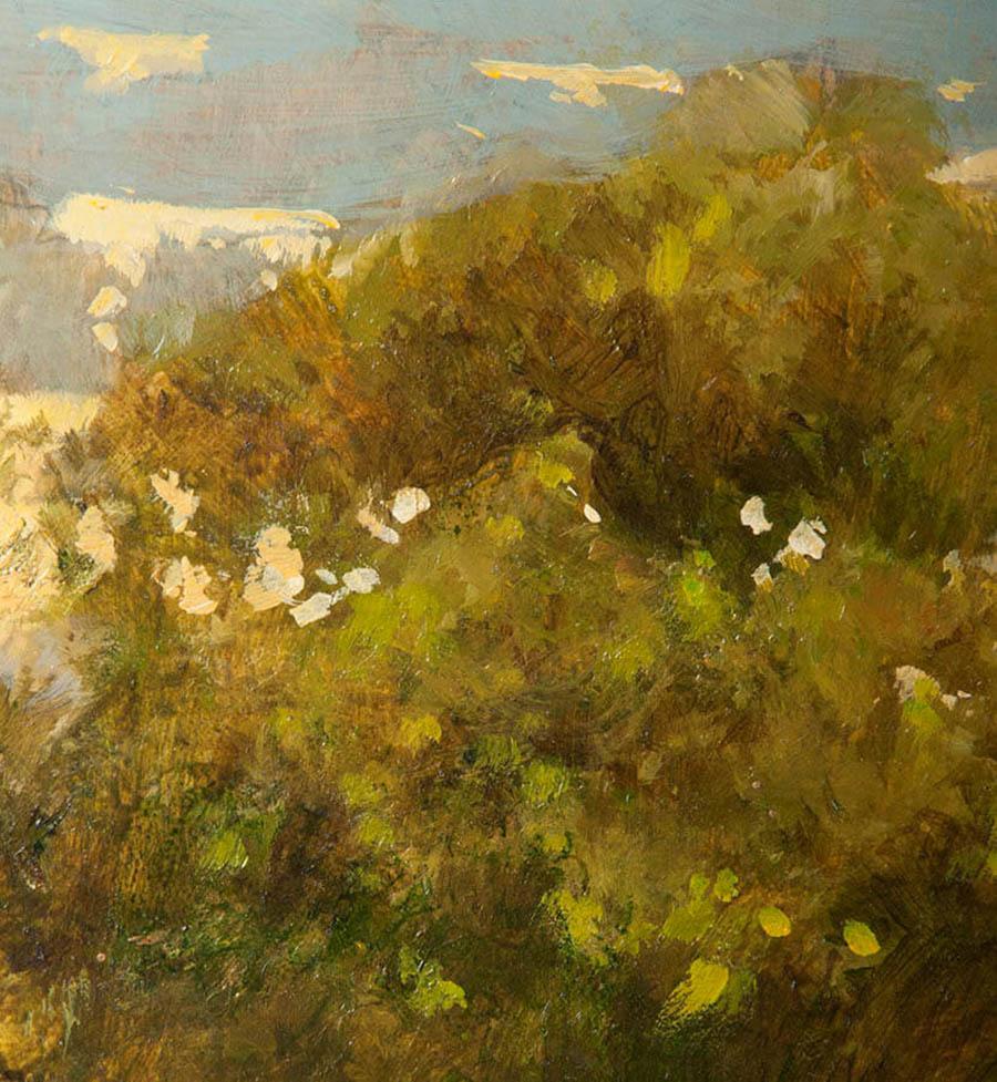 Modern Painting of an English Meadow Landscape, John Haskins, Late 20th Century In Good Condition In Casteren, Noord-Brabant