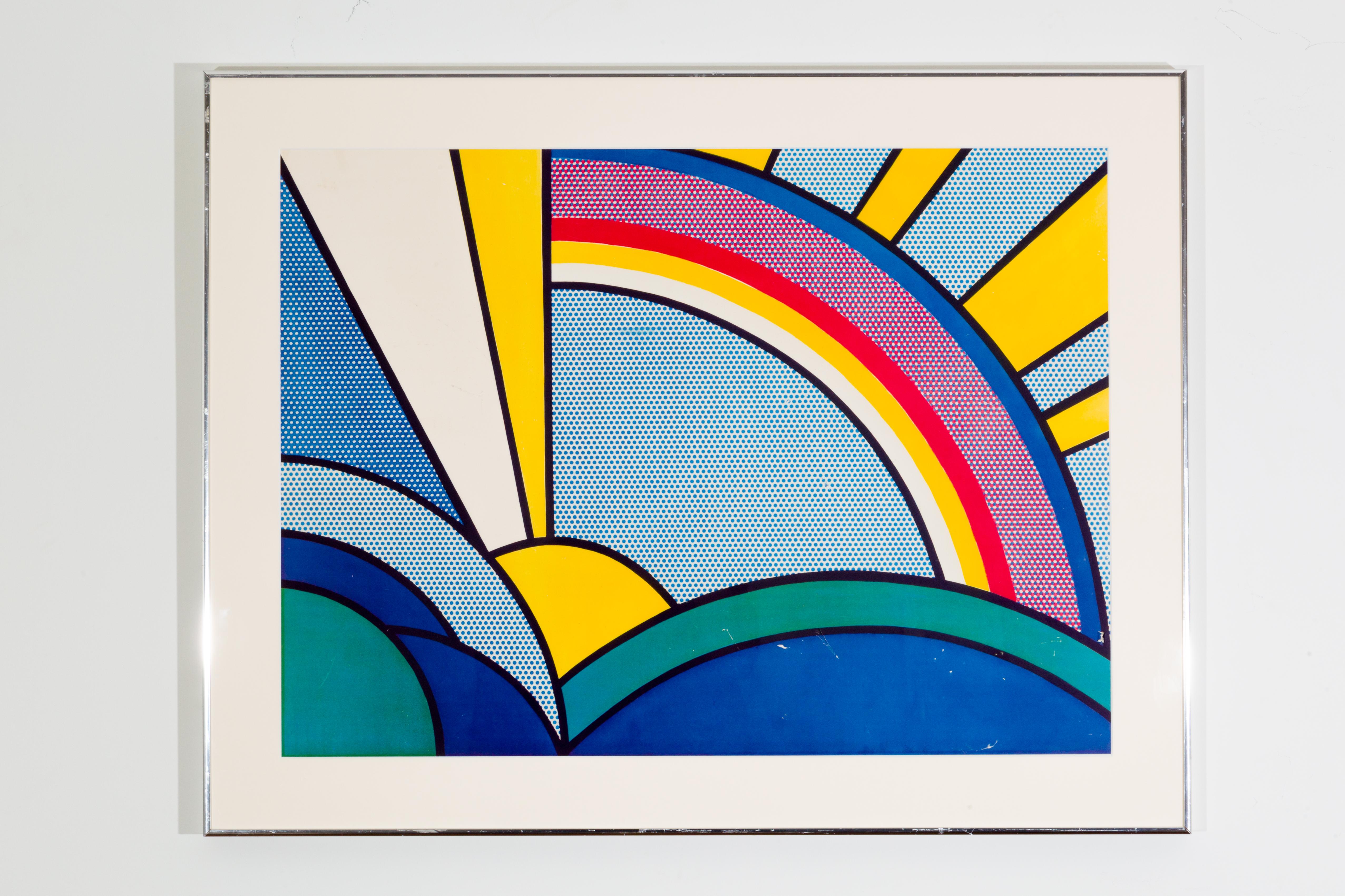 1970's  „Modern-Gemälde von Sonnenstrahlen“  Siebdruck nach Roy Lichtenstein  im Angebot 3