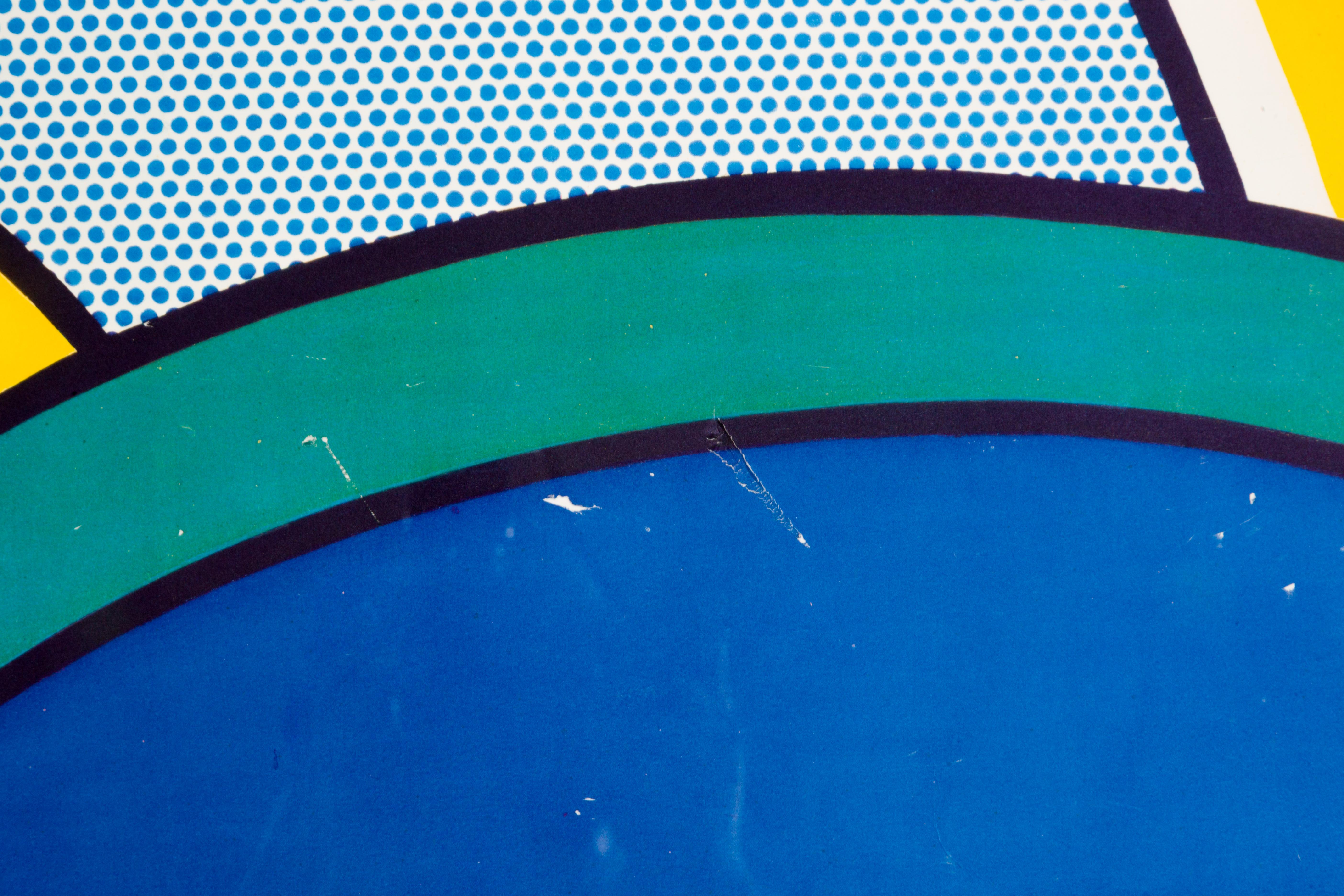1970's  „Modern-Gemälde von Sonnenstrahlen“  Siebdruck nach Roy Lichtenstein  (Papier) im Angebot