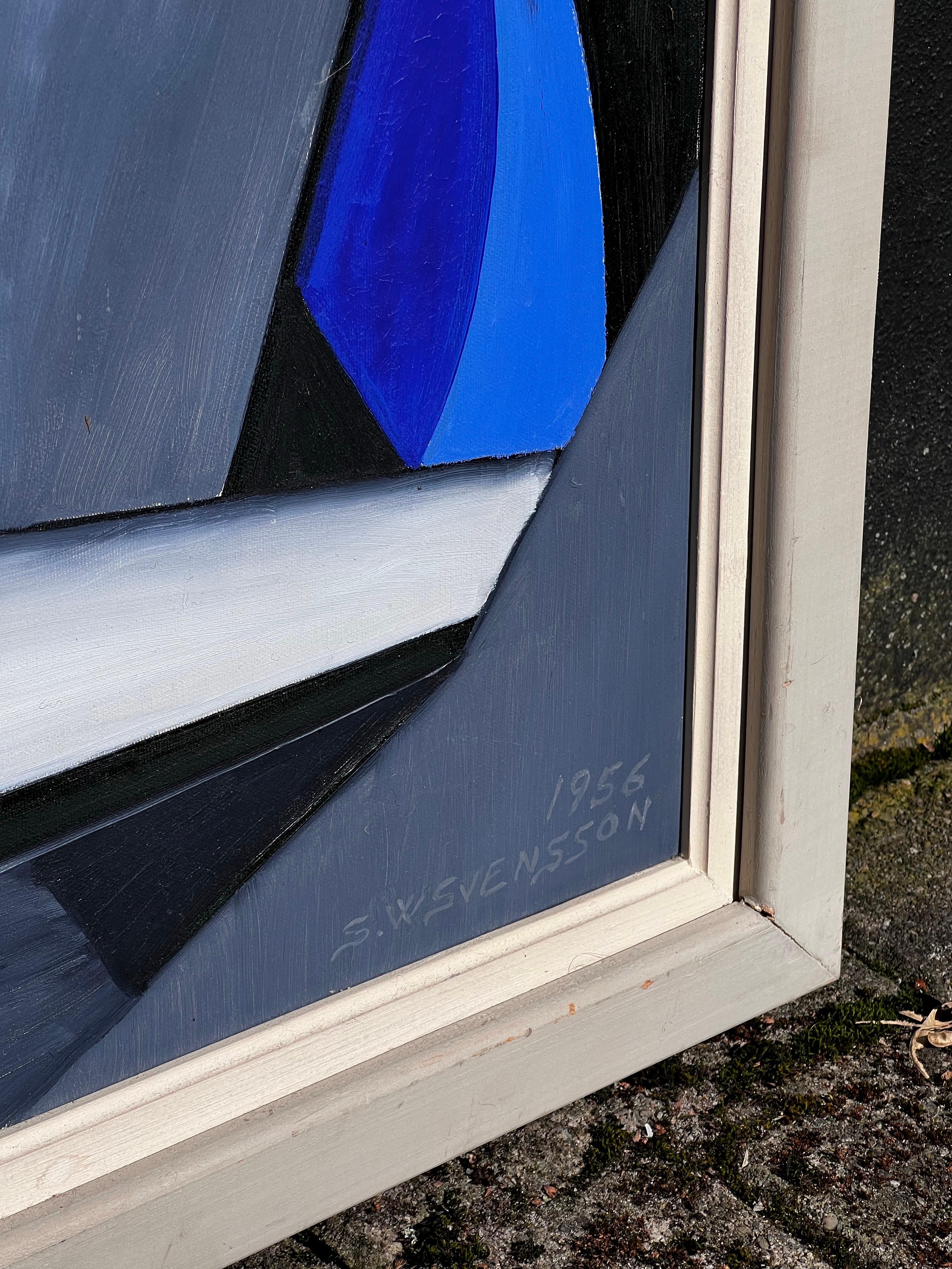 Svedese Pittura moderna L'artista svedese S.W.  Svensson, 1956 in vendita