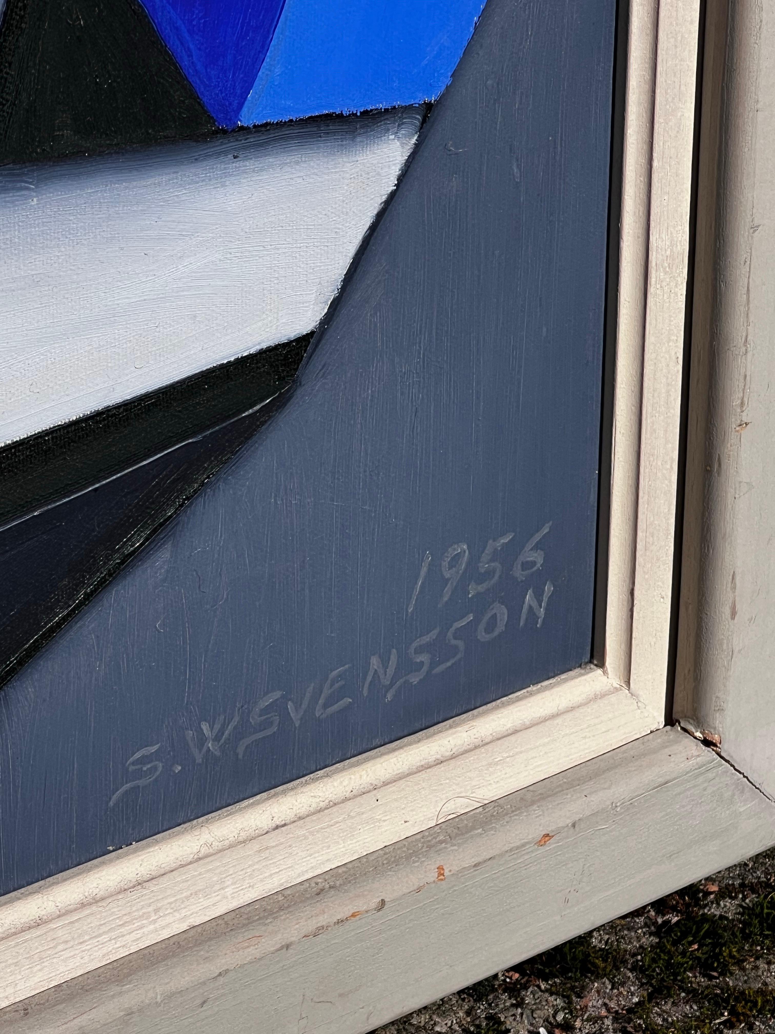 Pittura moderna L'artista svedese S.W.  Svensson, 1956 In condizioni buone in vendita a Forest, BE