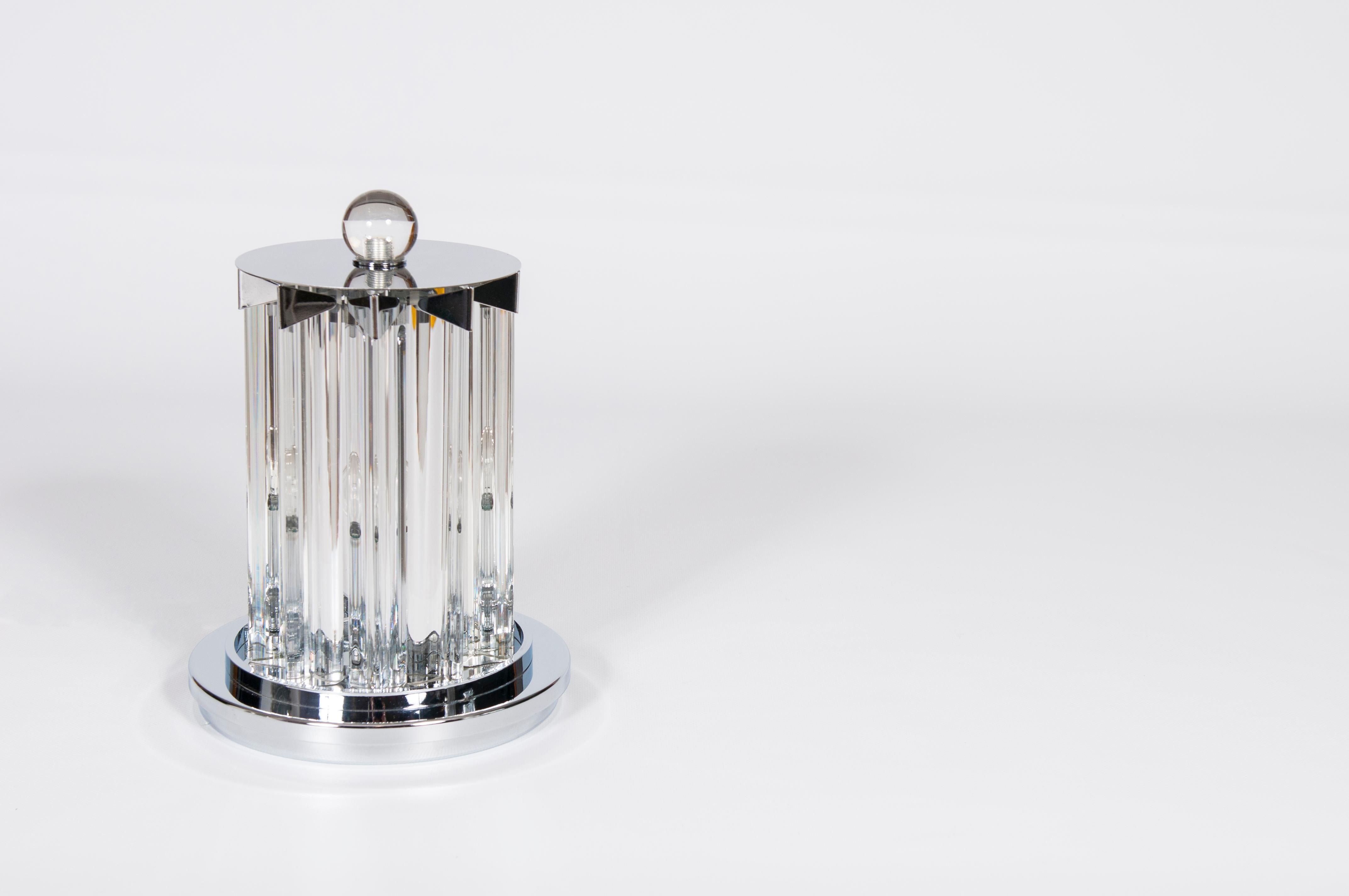 Modern Pair of Table Lamps in Murano Glass  Clear Color, Giovanni Dalla Fina In New Condition For Sale In Villaverla, IT