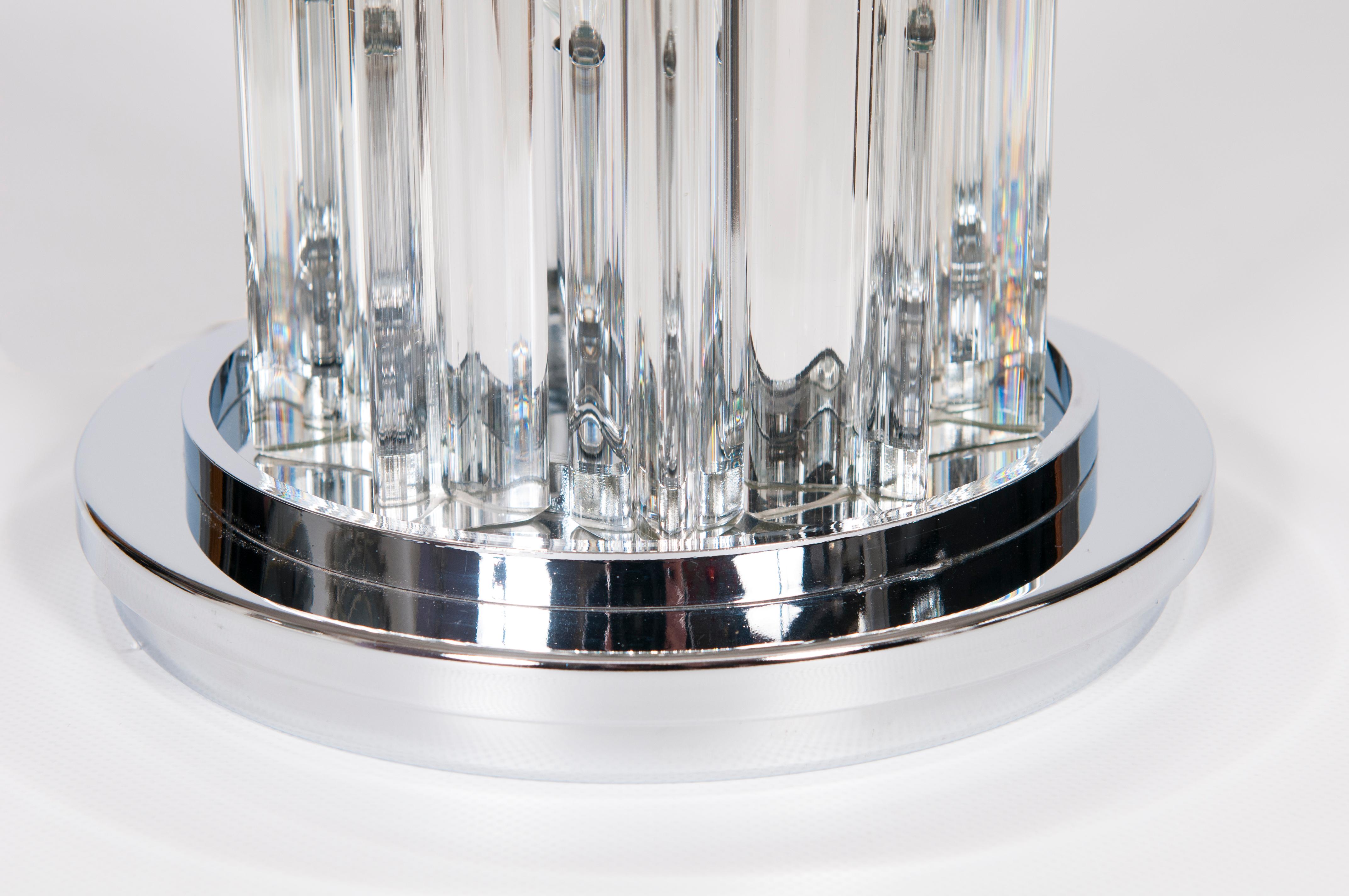 Modern Pair of Table Lamps in Murano Glass  Clear Color, Giovanni Dalla Fina For Sale 2