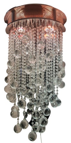 Modern Pair of Crystal Todd Rugee Sconces