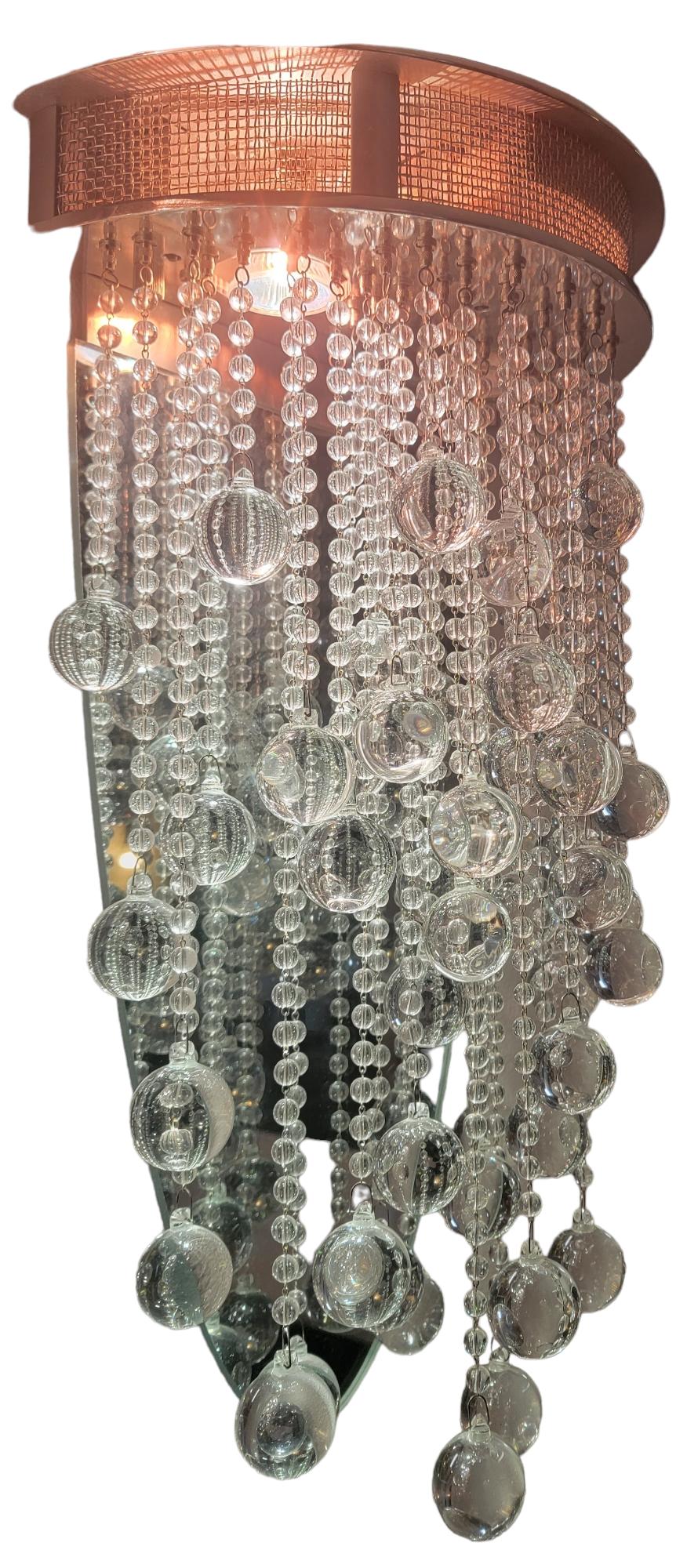 Modern Pair of Crystal Todd Rugee Sconces For Sale 1