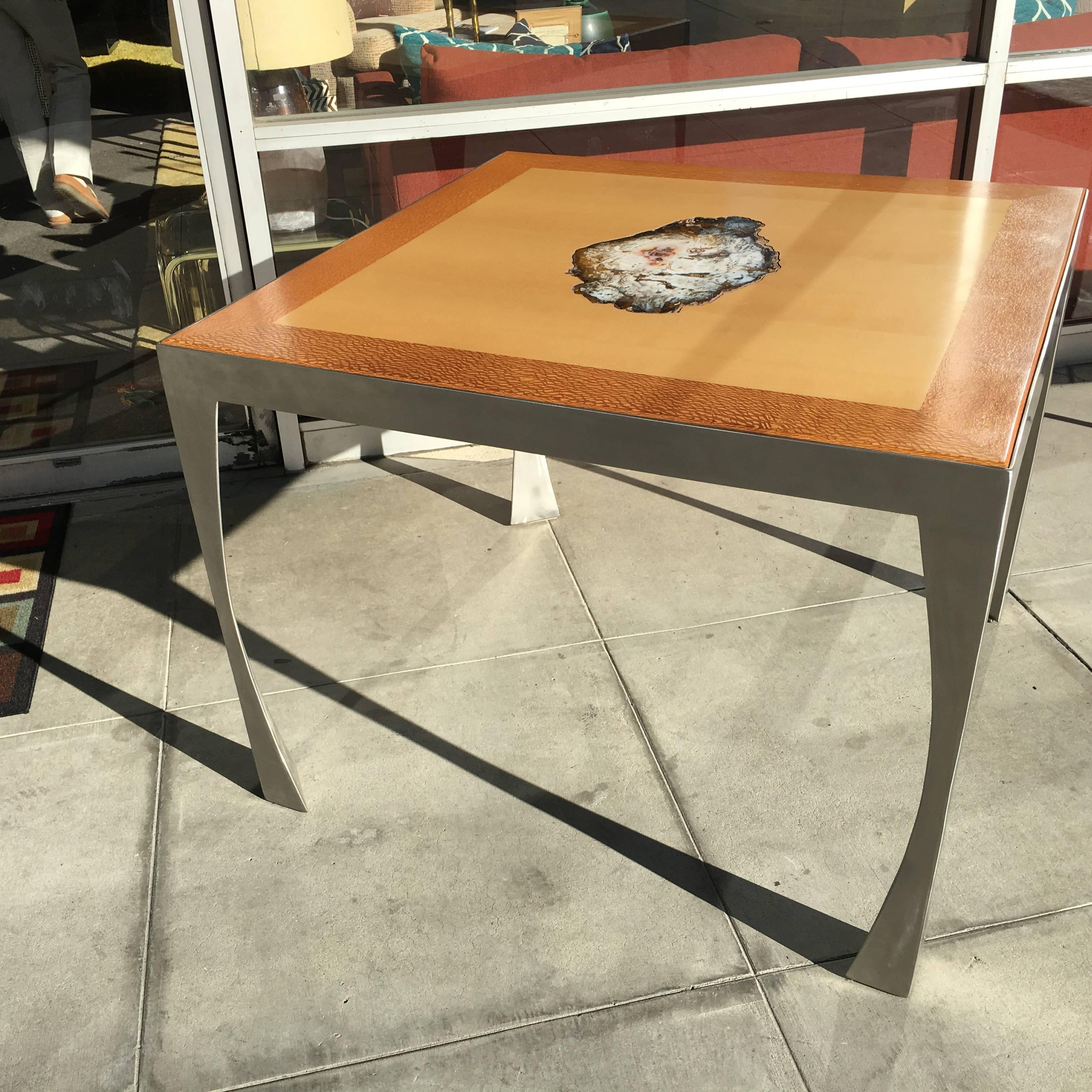 Hand-Crafted Architect Designed Custom Maple and Steel Contemporary Dining Tables Pair