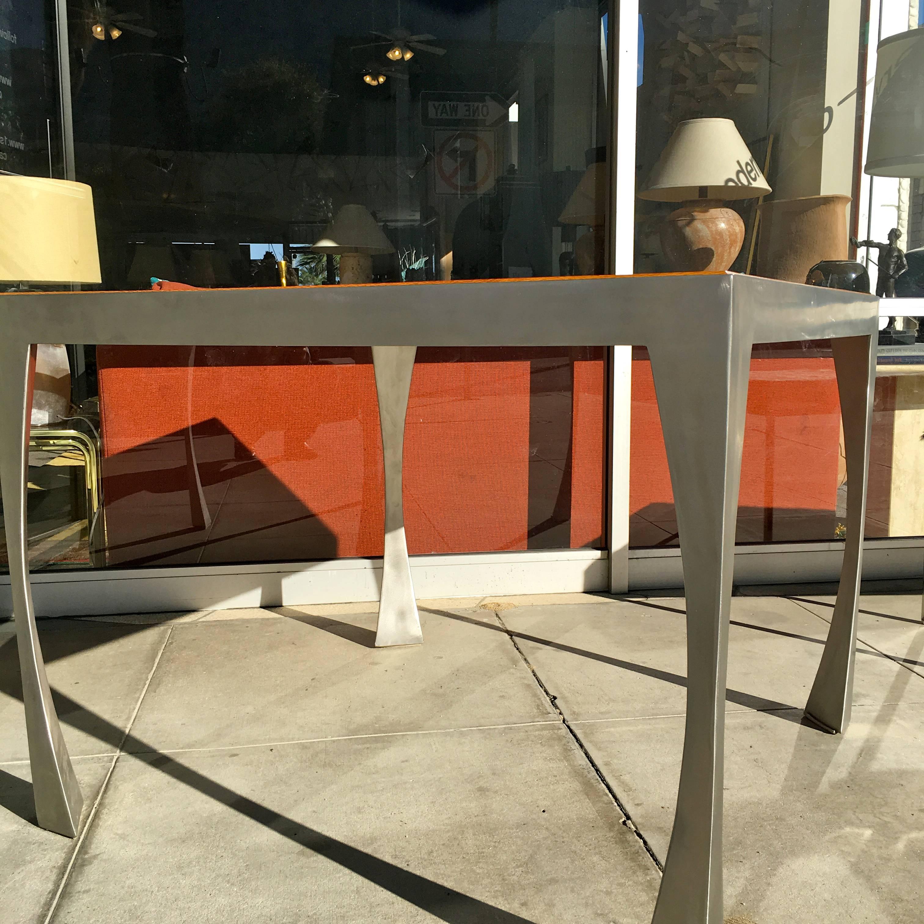 Architect Designed Custom Maple and Steel Contemporary Dining Tables Pair In Good Condition In Palm Springs, CA