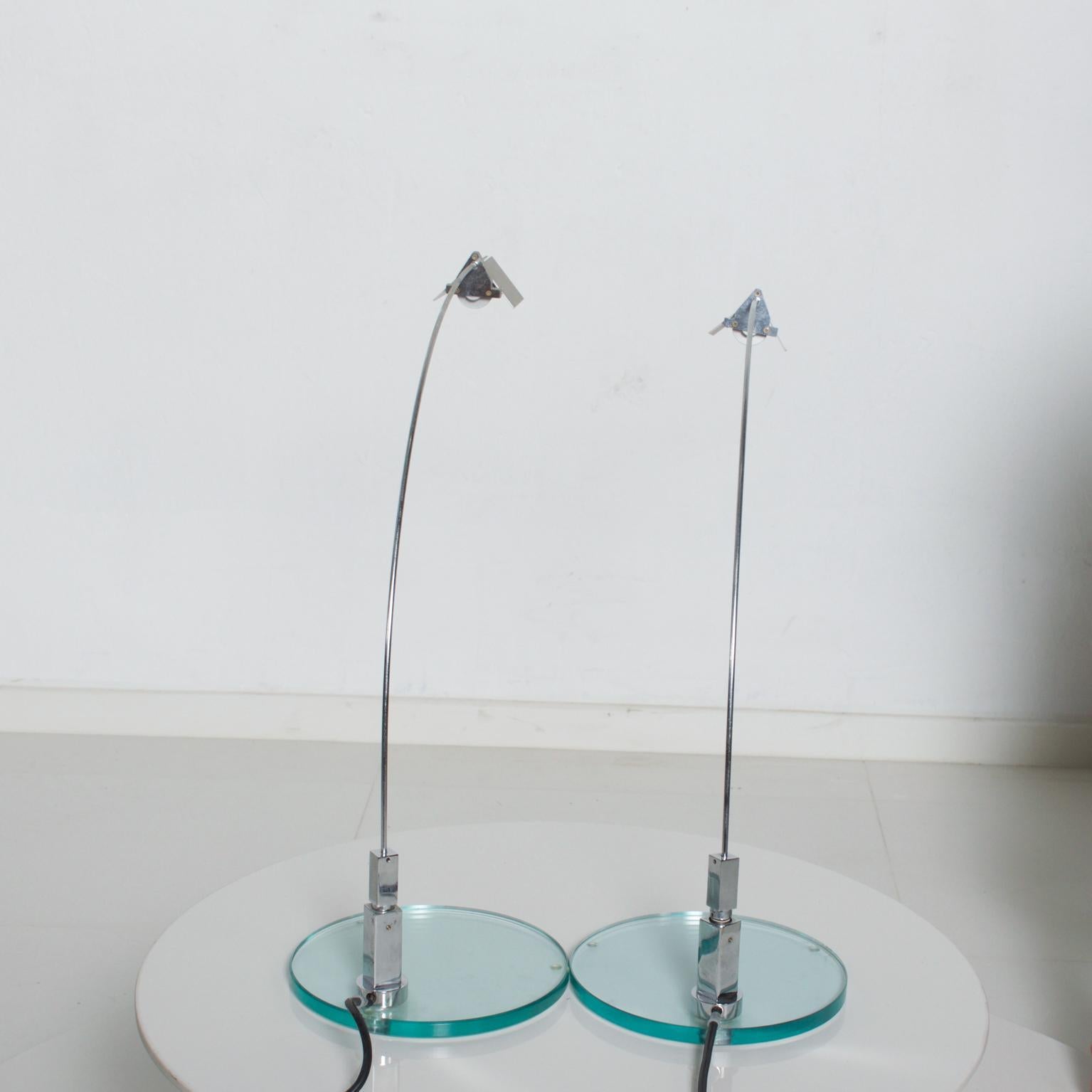 Fin du 20e siècle Paire de lampes de bureau Fontana Arte des années 1990, modèle Falena par Alvaro Siza, Italie