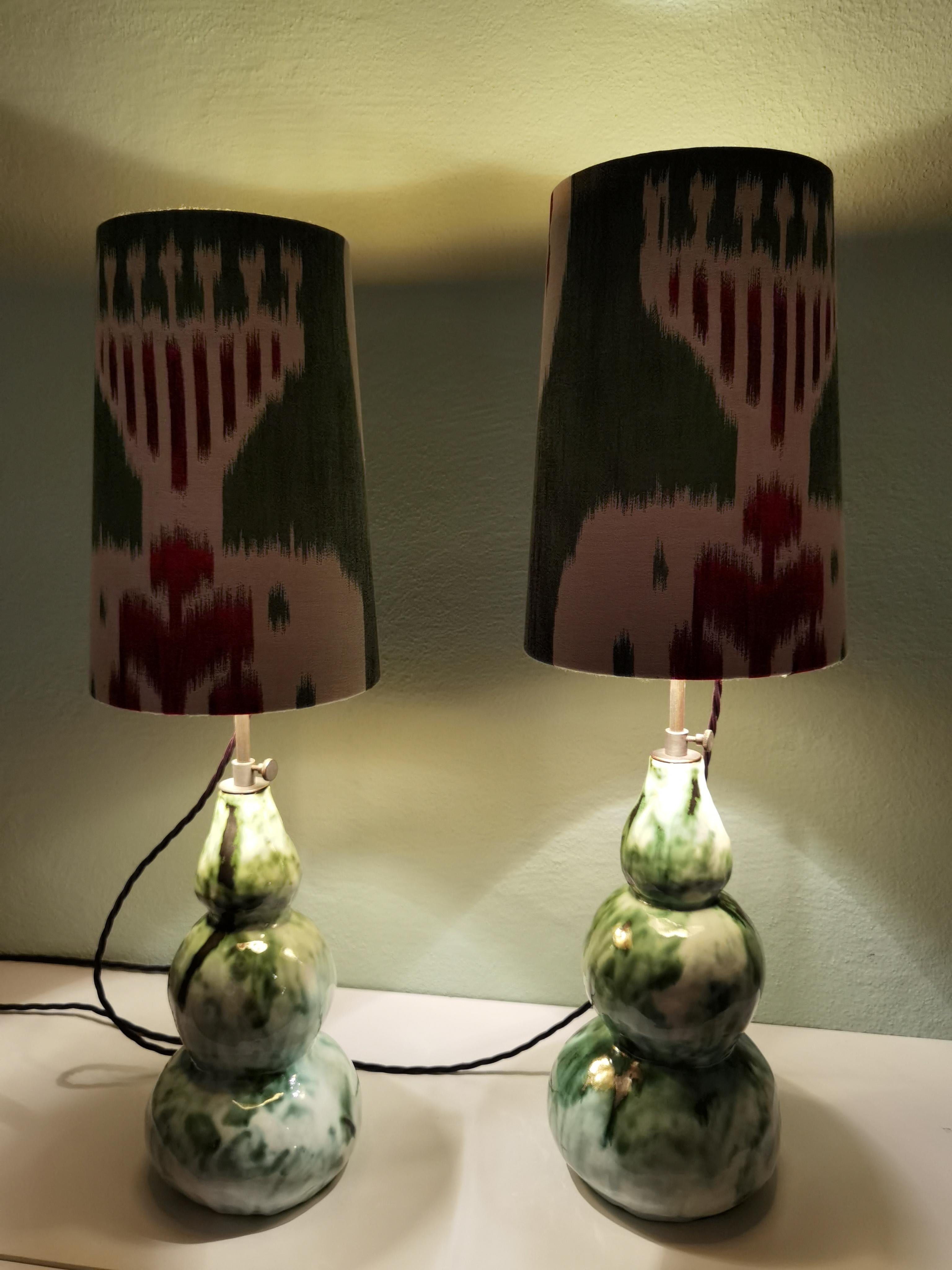 Contemporary Modern Pair of Handcrafted Table Lamps Pottery Sofina Boutique Kitzbühel