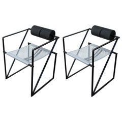 Modern Pair of Mario Botta Seconda 602 Memphis Dining Chairs for Alias