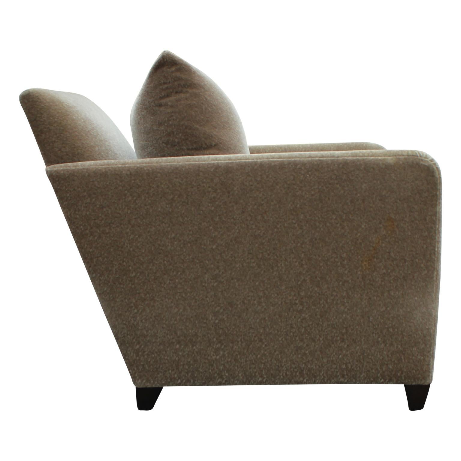 American Modern Pair of Olive Donghia Mohair Lounge / Club Chairs