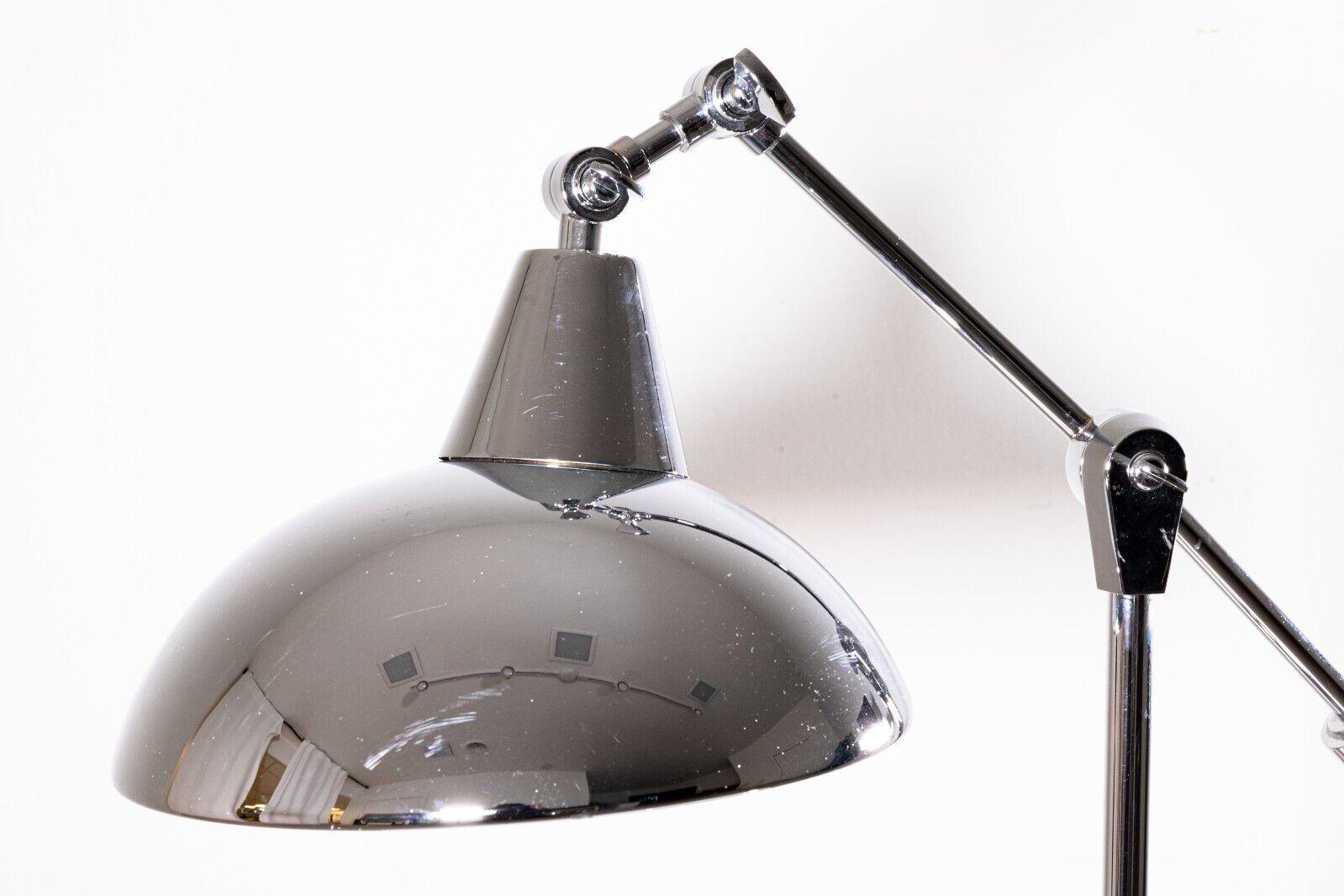 20th Century Modern Pair of Polished Chrome Articulating Table Lamps