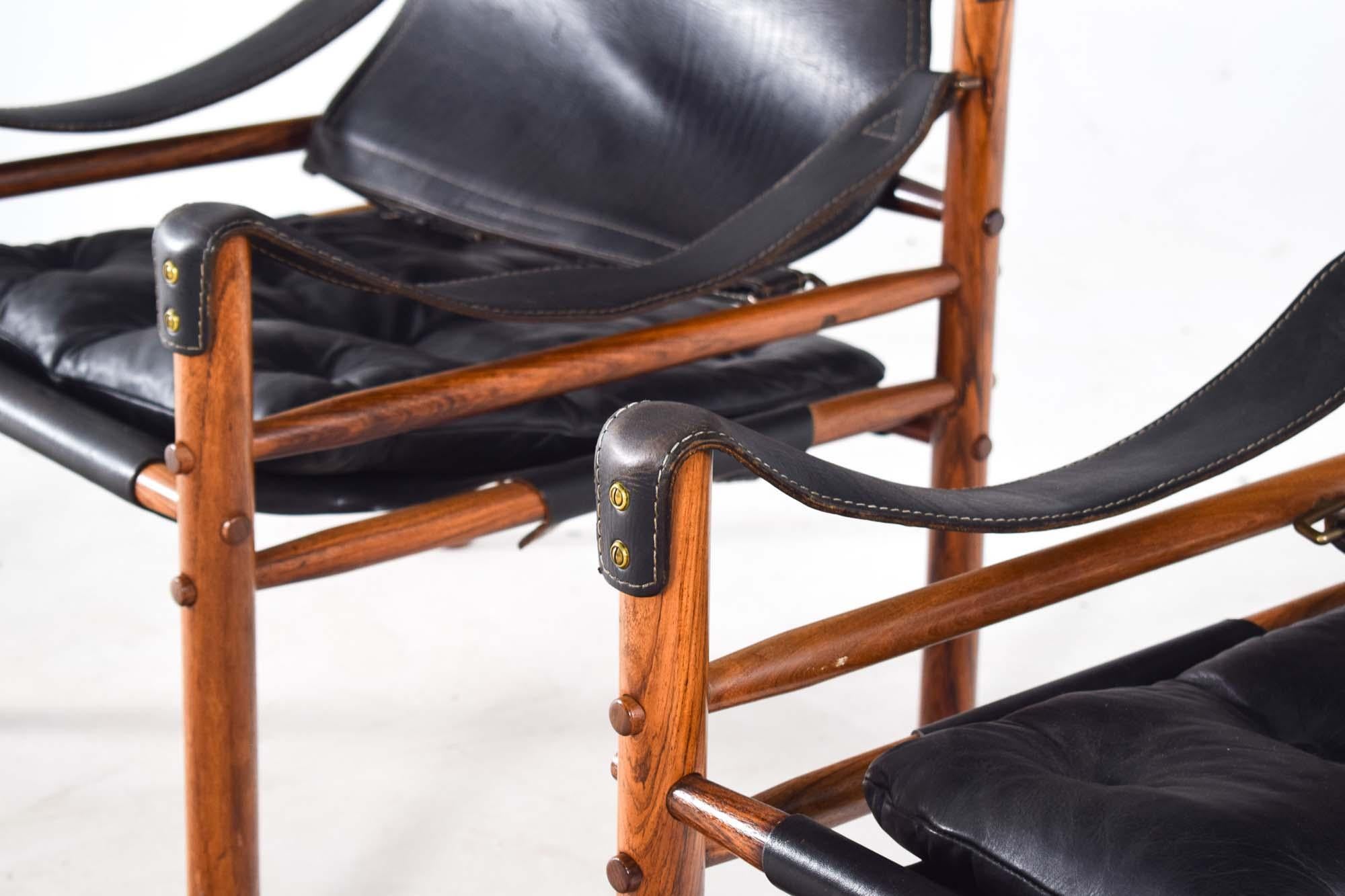 Suédois Paire moderne de fauteuils Sirocco en bois de rose d'Arne Norell, 1960 en vente