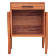 Modern Pair of Studio Made Danish Style Walnut End Tables or Nightstands