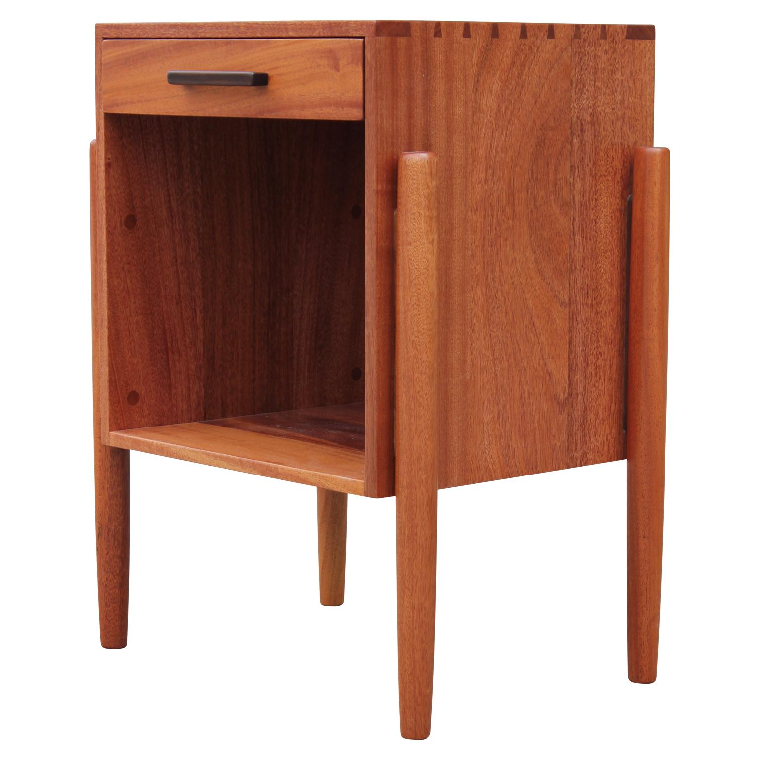 Mid-Century Modern Modern Pair of Studio Made Danish Style Walnut End Tables or Nightstands