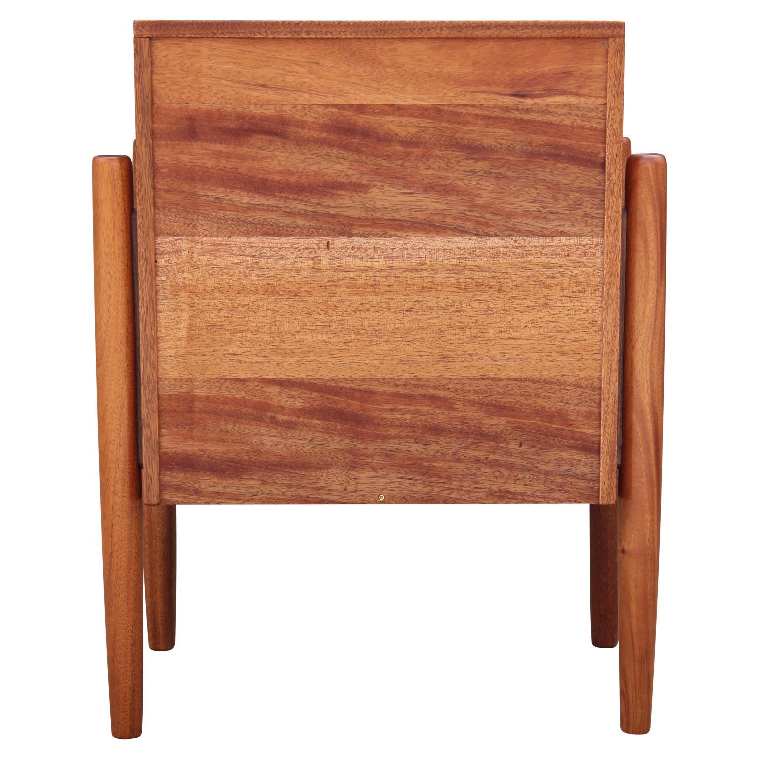 Contemporary Modern Pair of Studio Made Danish Style Walnut End Tables or Nightstands