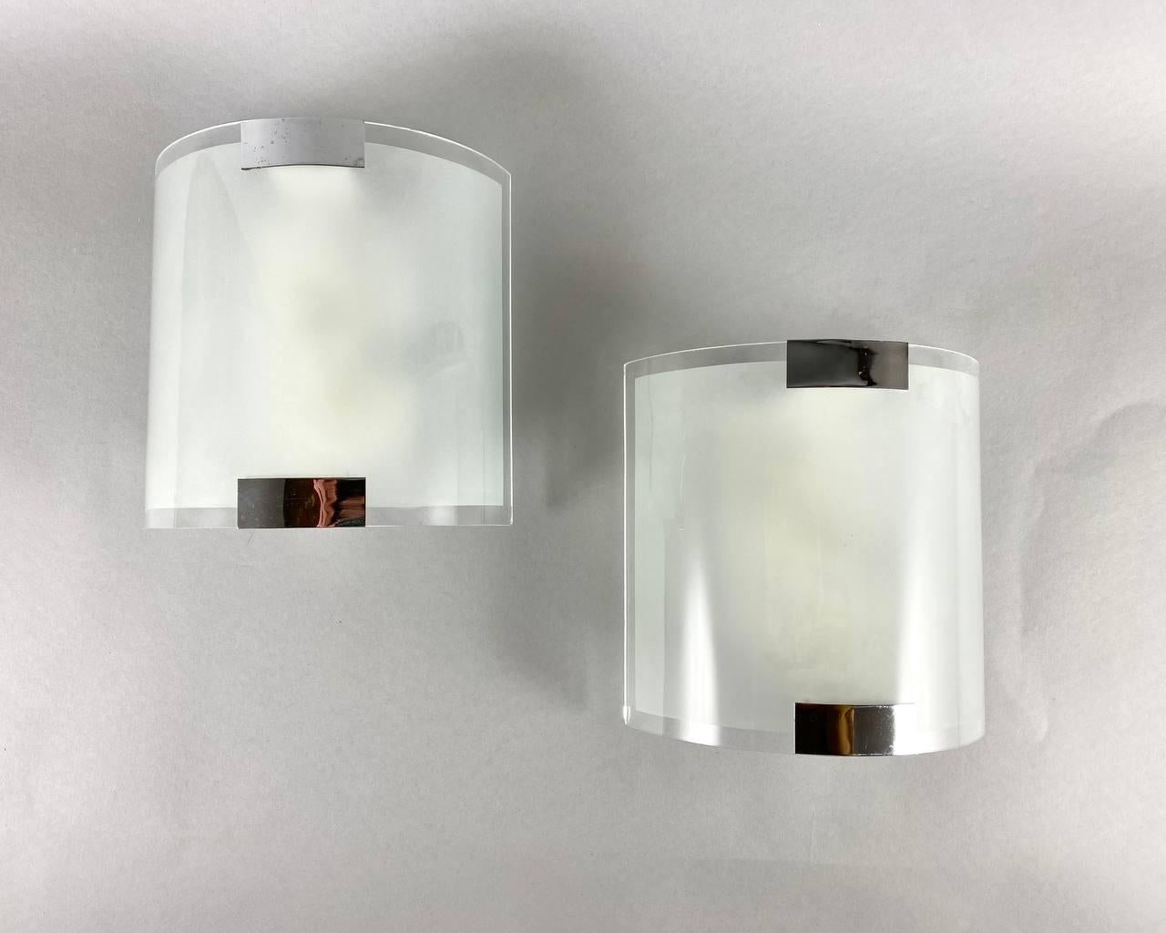 Modern Paired Wall Sconces by Trio Lighting, Germany, 2009 In Excellent Condition For Sale In Bastogne, BE