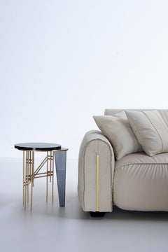 Modern Palafita Sahara Noir Marble Side Table, Handmade Portugal by Greenapple