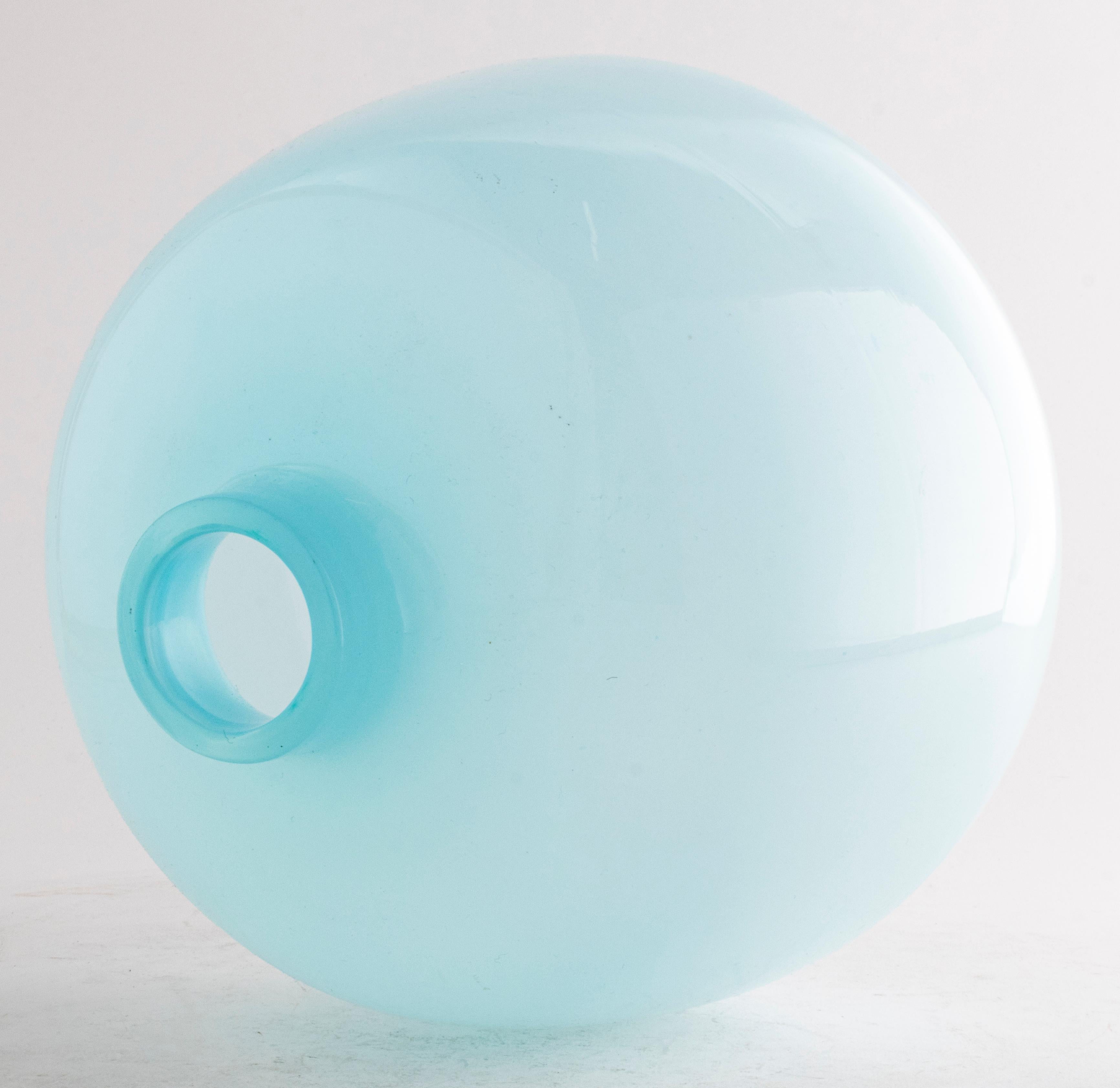 Modern Pale Blue Glass Vase In Good Condition For Sale In New York, NY