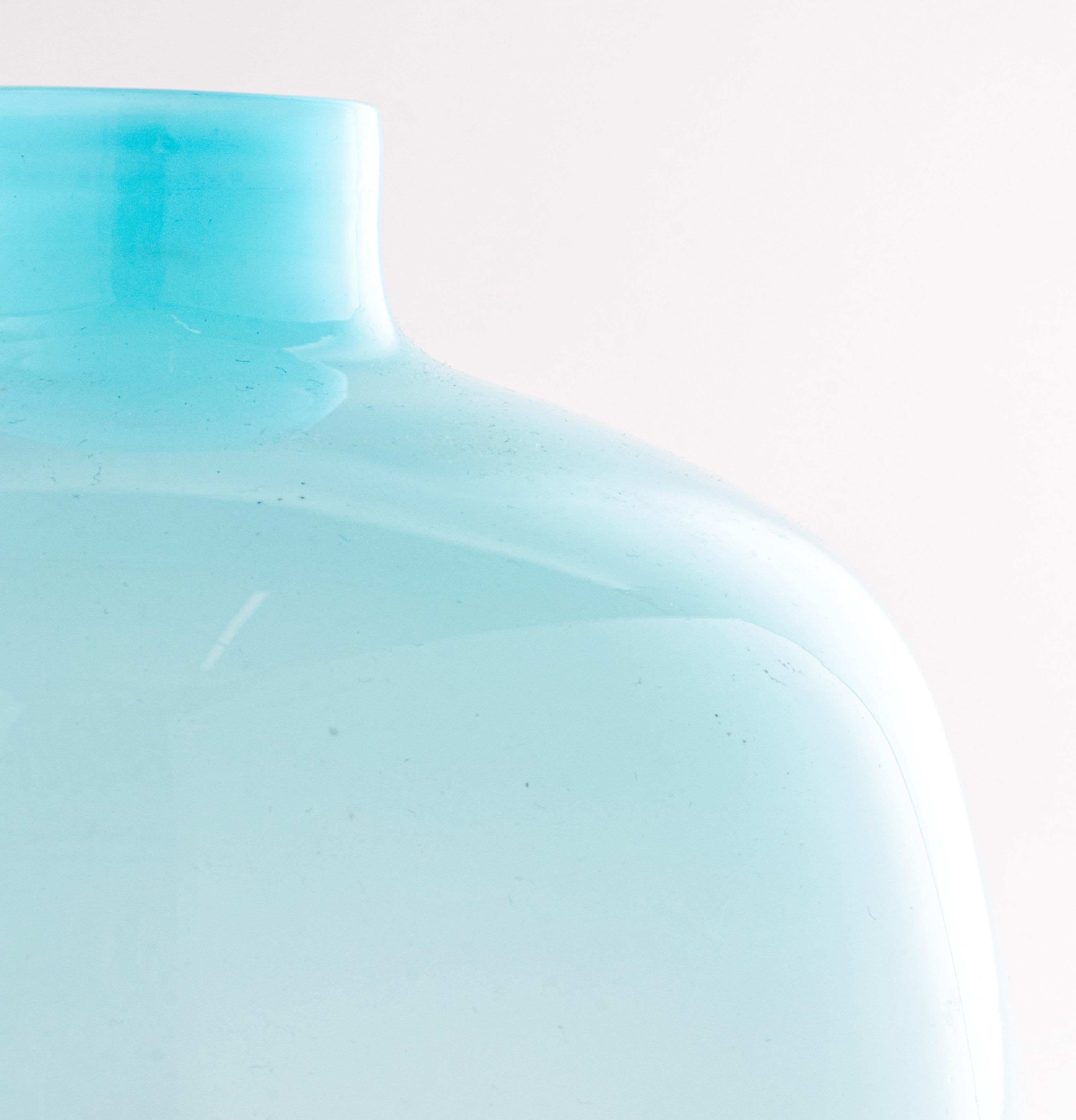 Modern Pale Blue Glass Vase For Sale 1