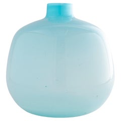 Vintage Modern Pale Blue Glass Vase