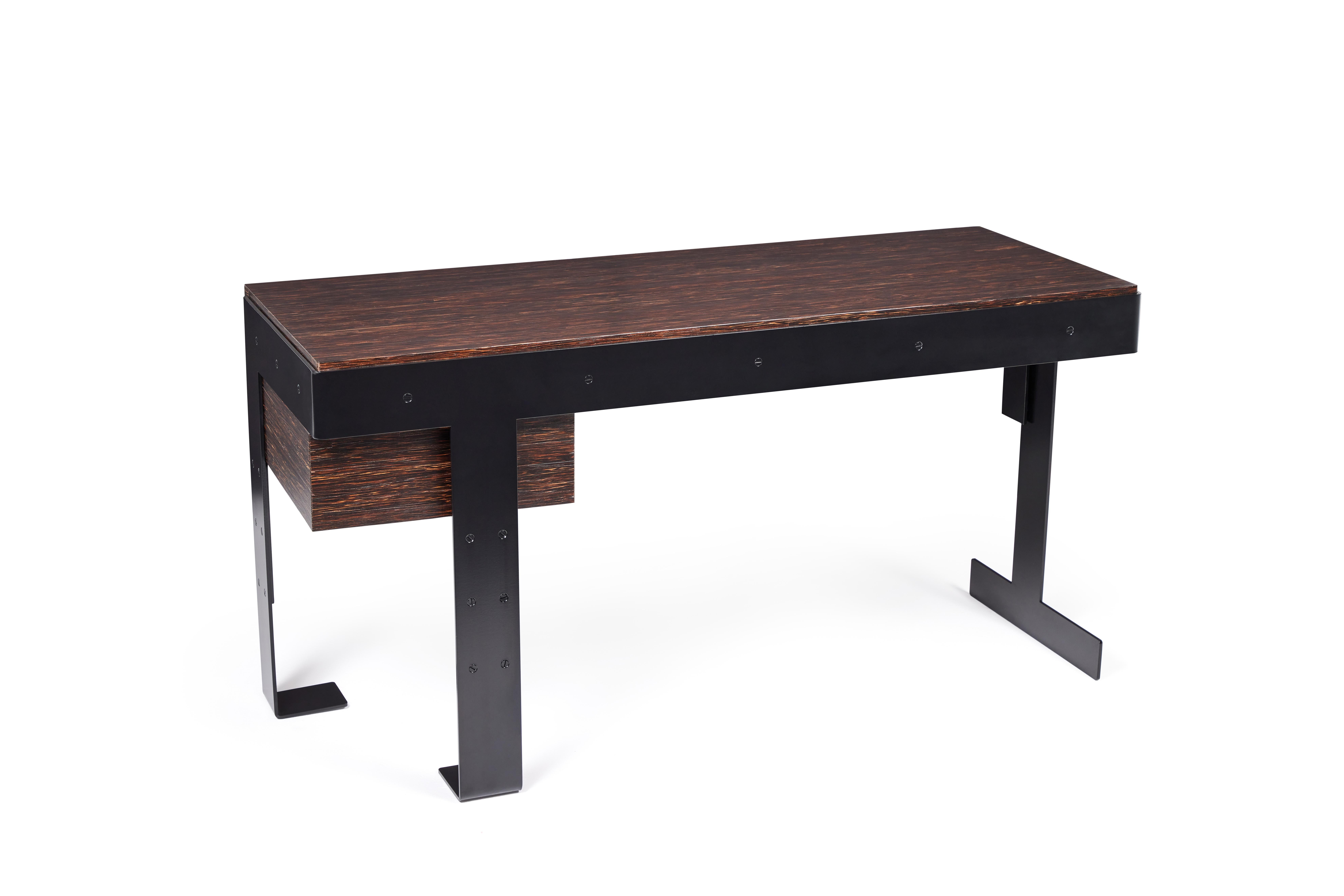 Modern Palmwood Desk in the style of Pierre Chareau For Sale 1