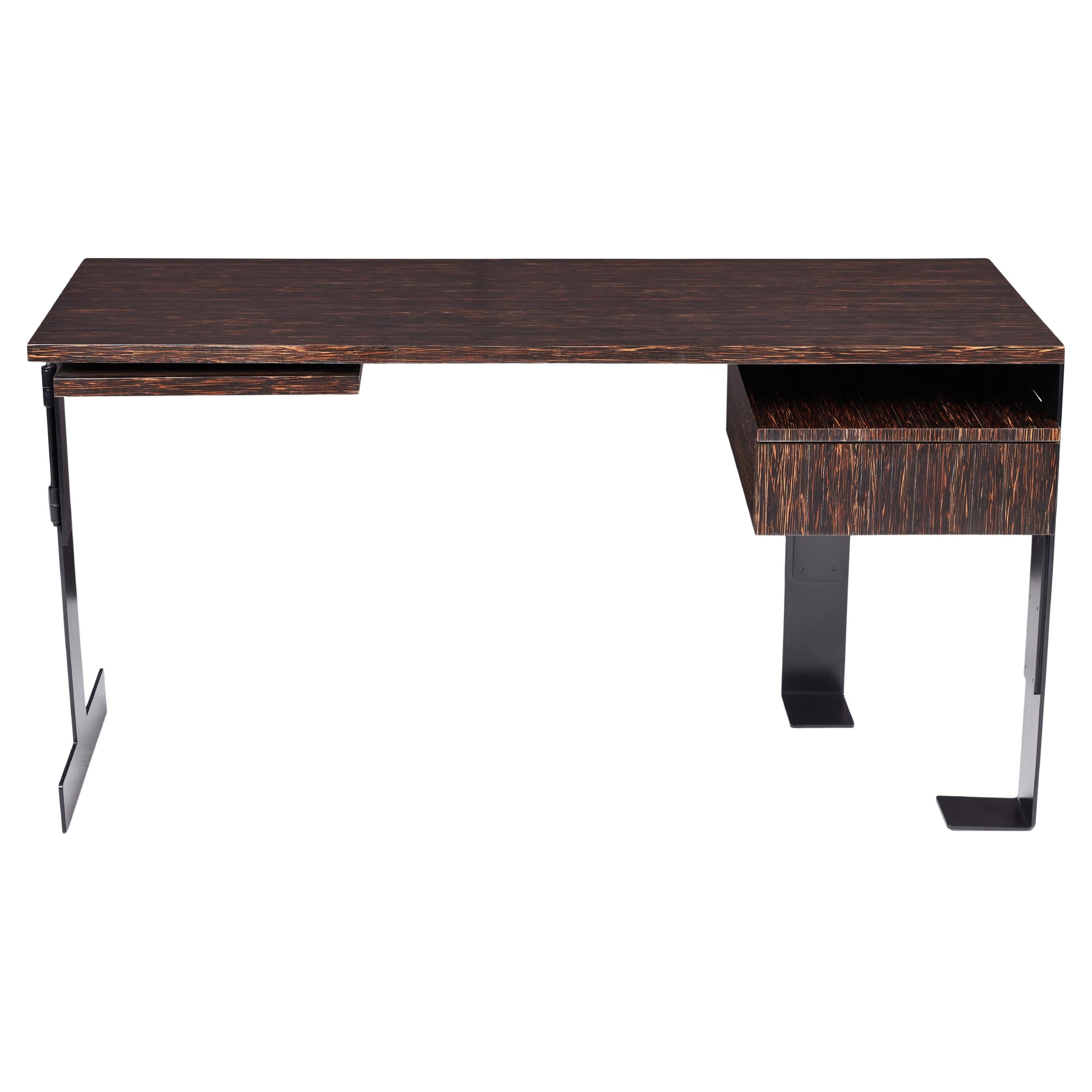 Moderner Schreibtisch aus Palmholz im Stil von Pierre Chareau