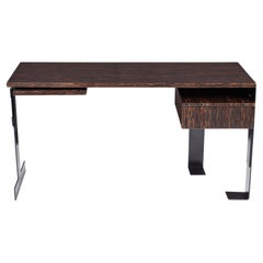 Bureau moderne en palmier dans le style de Pierre Chareau