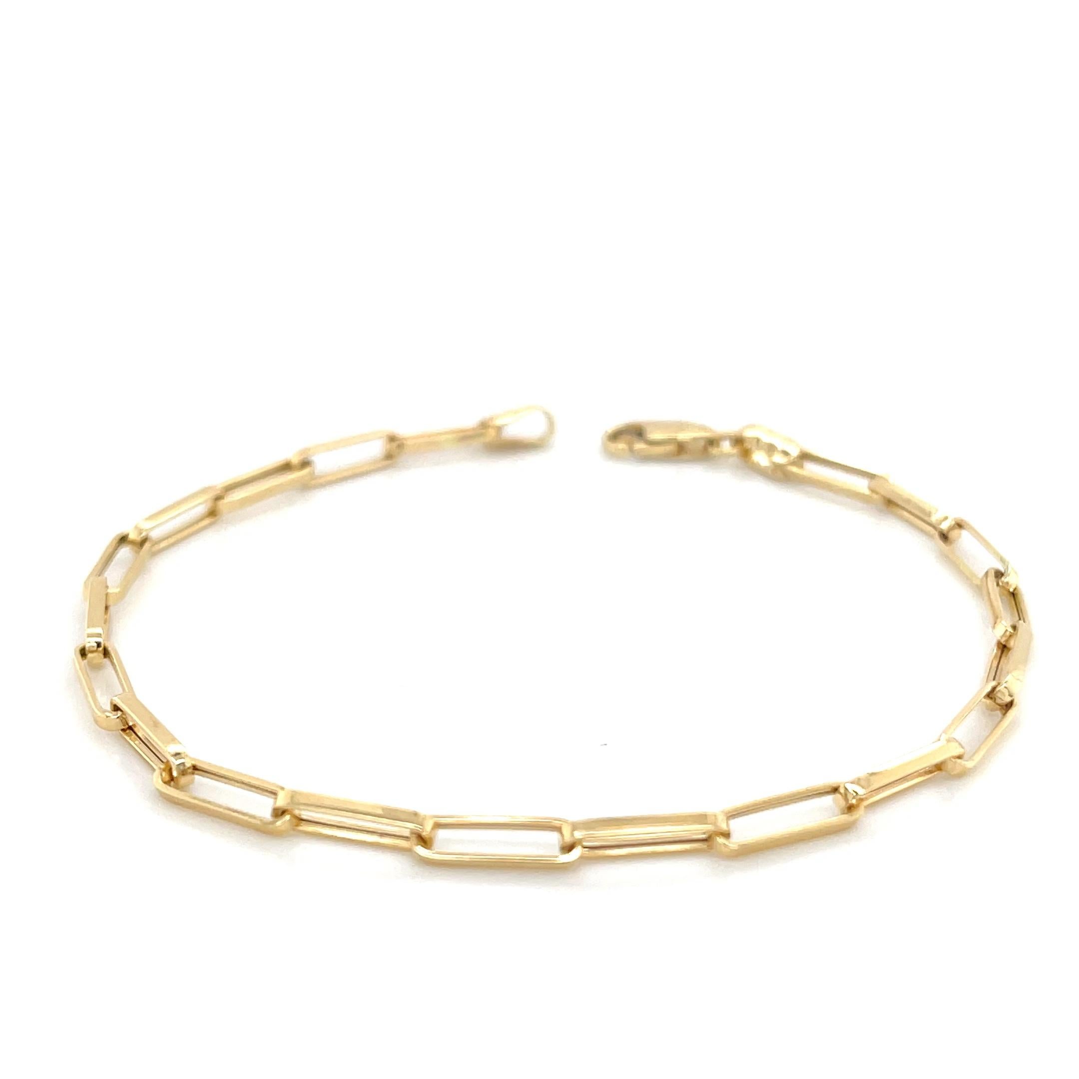 Moderne Bracelet chaîne moderne Paperclip en or 18 carats en vente