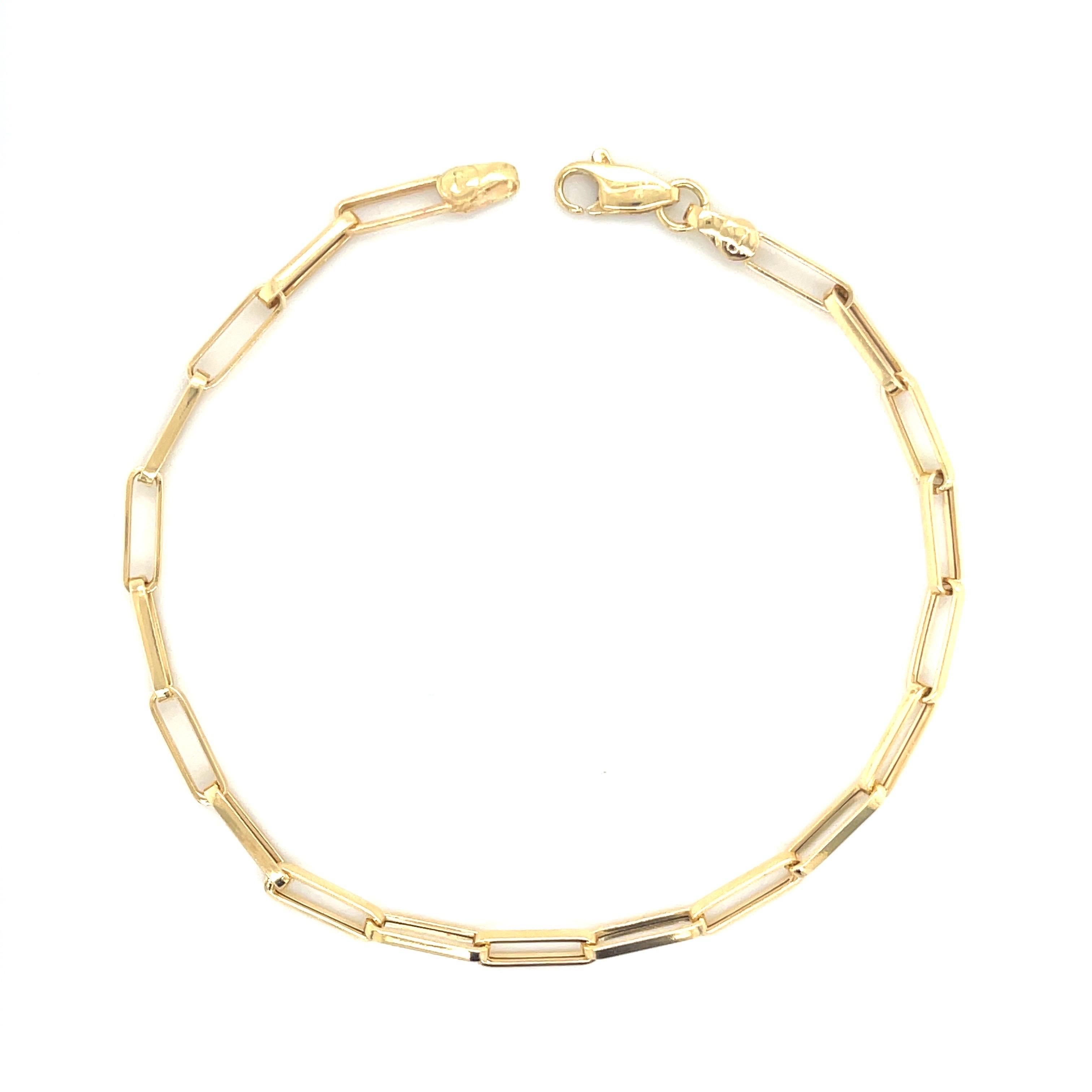 Bracelet chaîne moderne Paperclip en or 18 carats Unisexe en vente