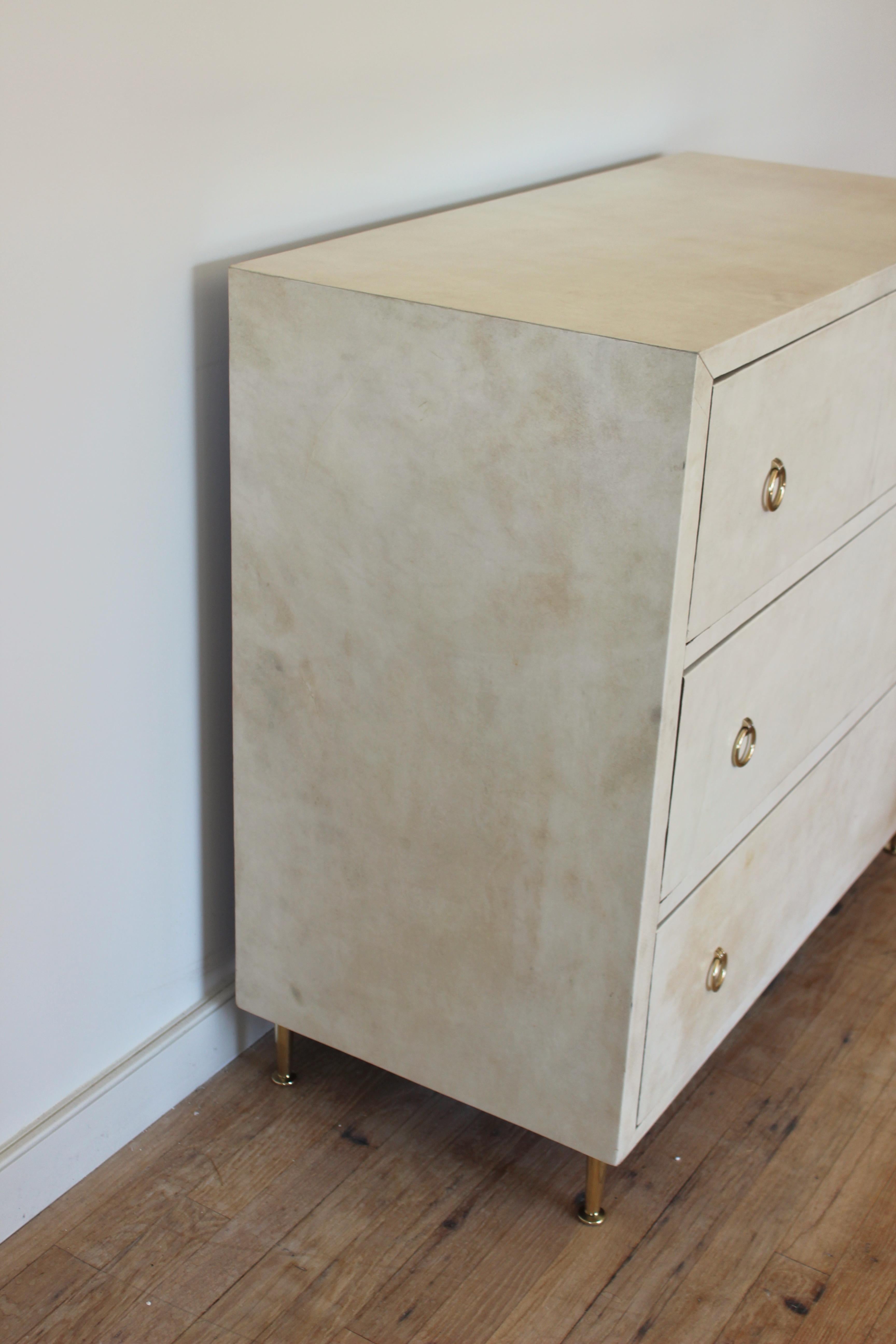Modern Parchment Dresser In Excellent Condition In East Hampton, NY