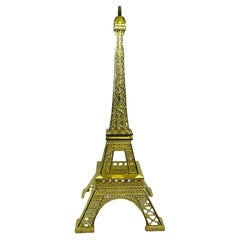 Modern Paris Eiffel Tower French Souvenir Building Metal, 1980s