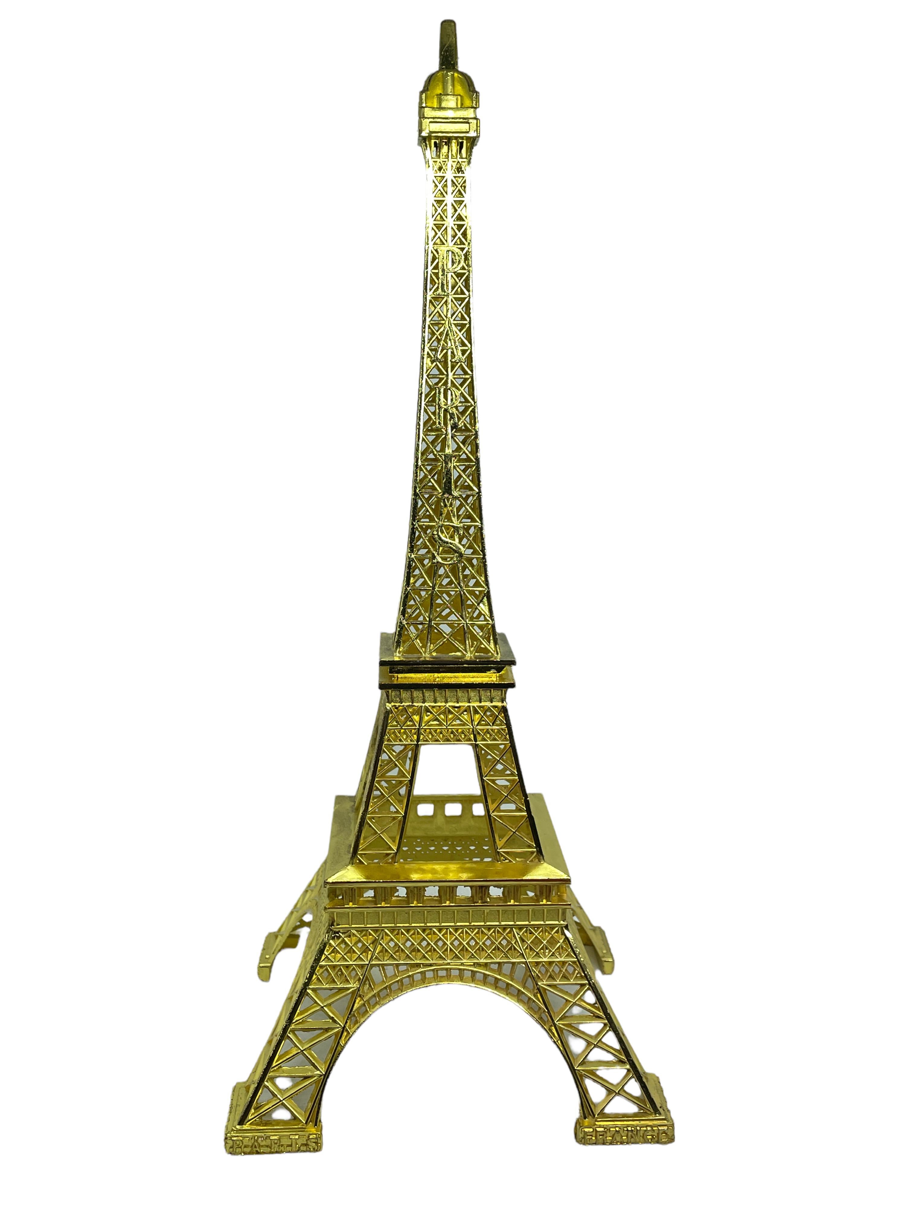 Modern Paris Eiffel Tower French Souvenir Building Metal, 1980s In Good Condition For Sale In Nuernberg, DE