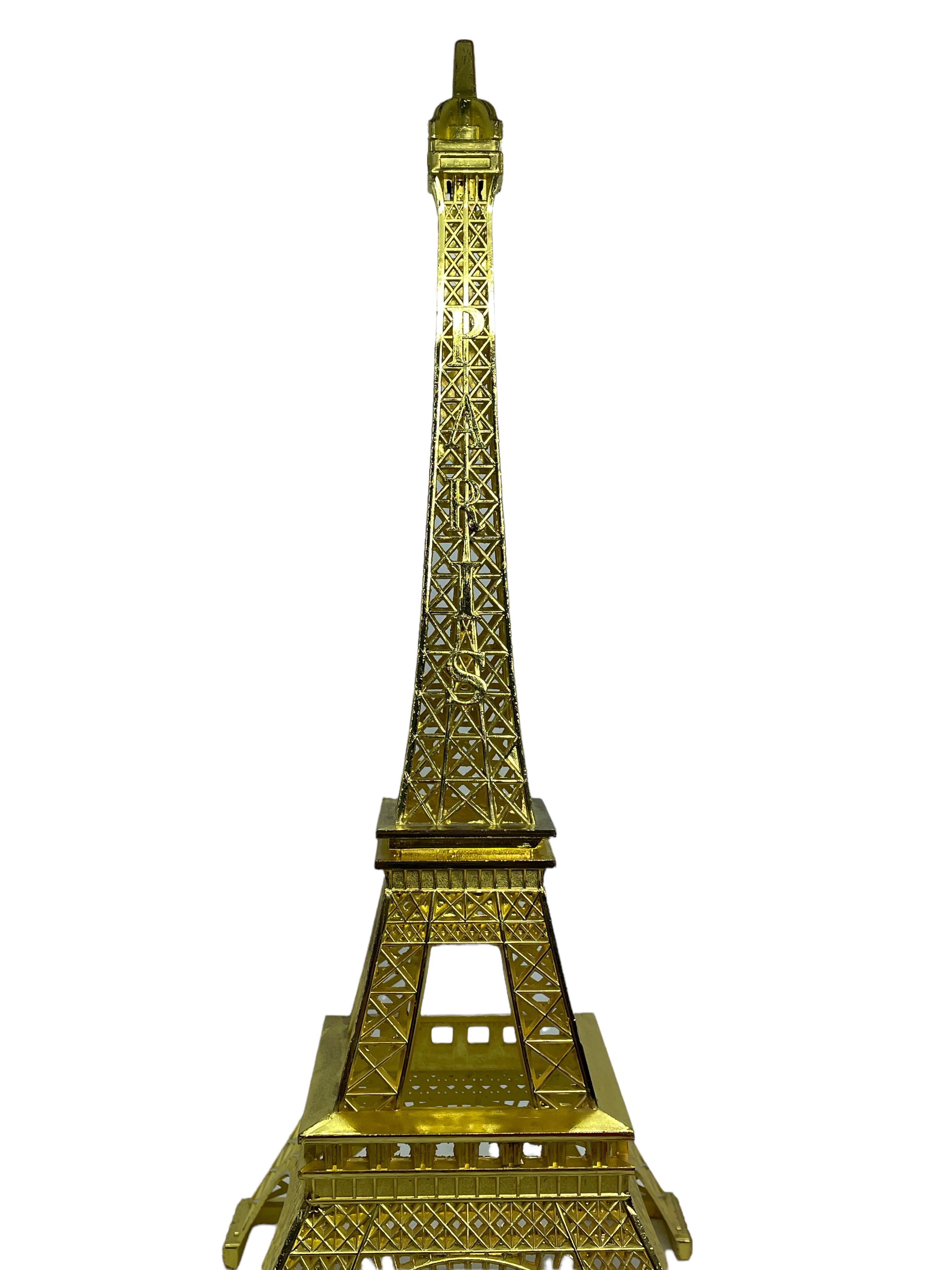 Modern Paris Eiffel Tower French Souvenir Building Metal, 1980s For Sale 1